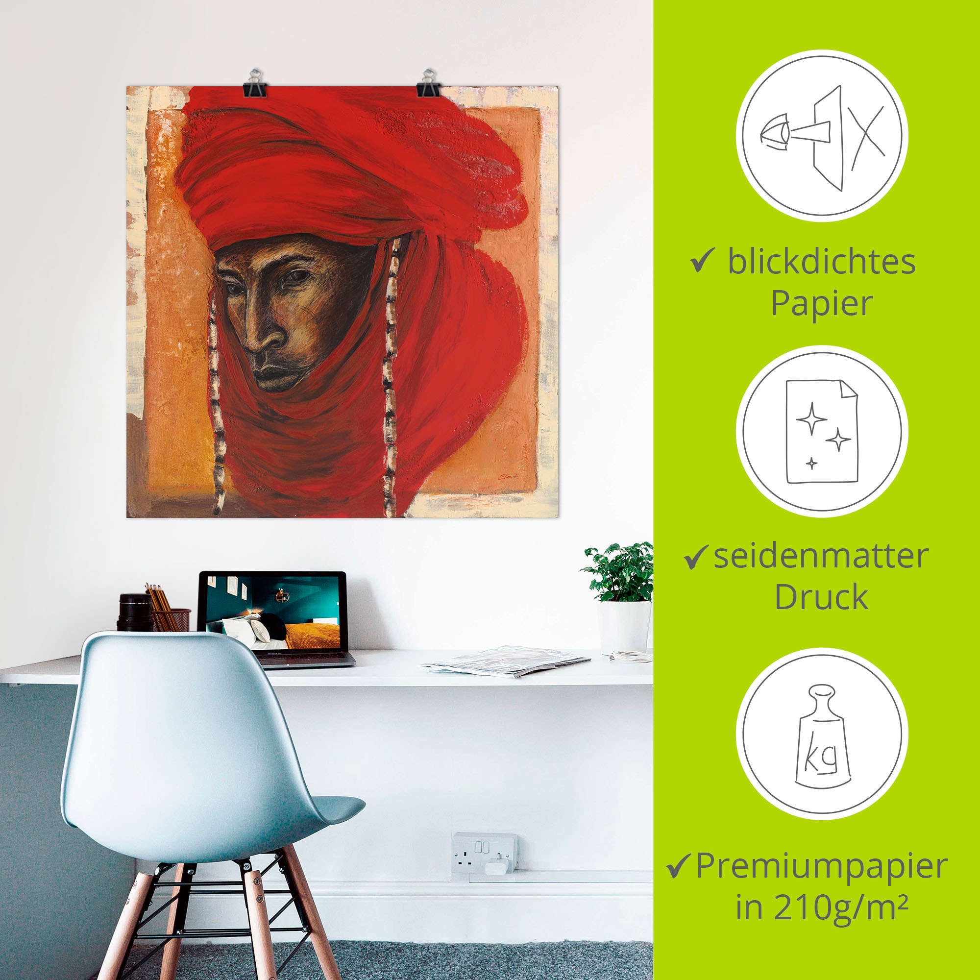 Artland Wandbild »Beduine«, Mann, (1 St.), als Leinwandbild, Poster in verschied. Größen