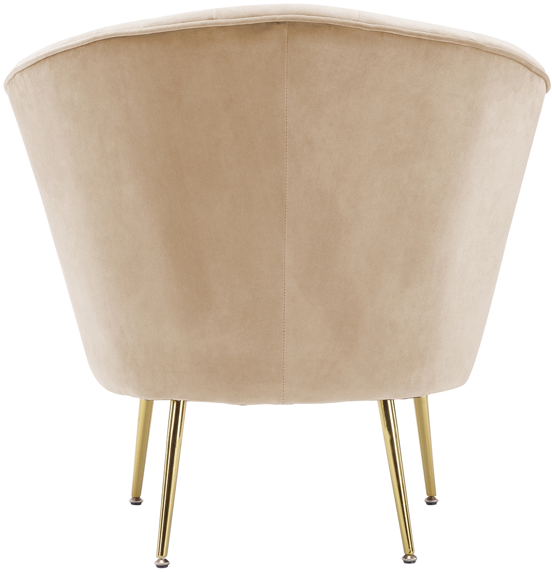 Kayoom Sessel »Loulan 125, gemütlicher Cocktail-Sessel, edler Samtbezug«, (1 St.), Cocktail-Sessel, Rückenlehne mit Ziernaht, Metallbeine in Gold