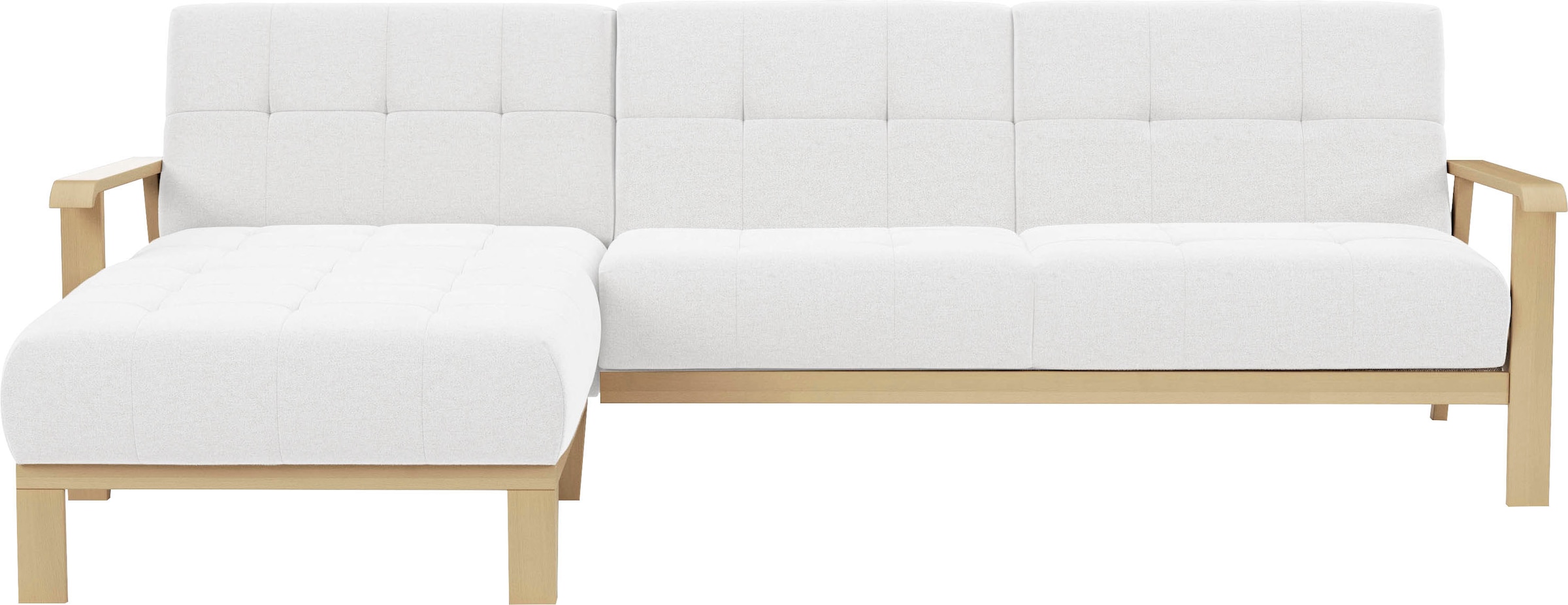 sit&more Ecksofa »Billund L-Form«, Armlehnen aus Buchenholz in natur, versc günstig online kaufen