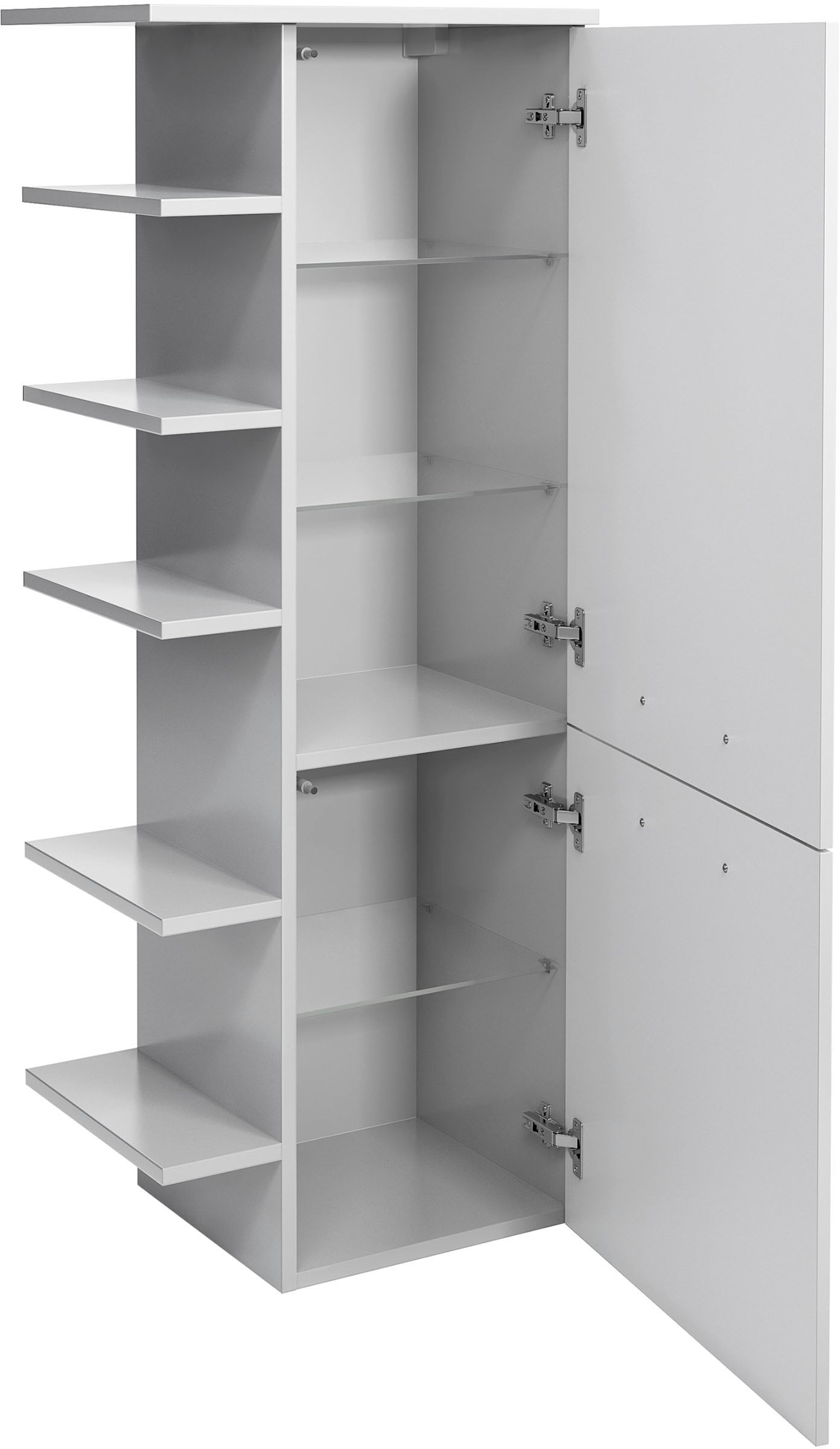 Saphir Badmöbel-Set »Quickset 341 3-teilig, Mineralmarmor-Waschtisch und LED-Spiegelschrank«, (Set, 3 St.), mit Midischrank, inkl. Türdämpfer, 7 Türen, 1 Schublade