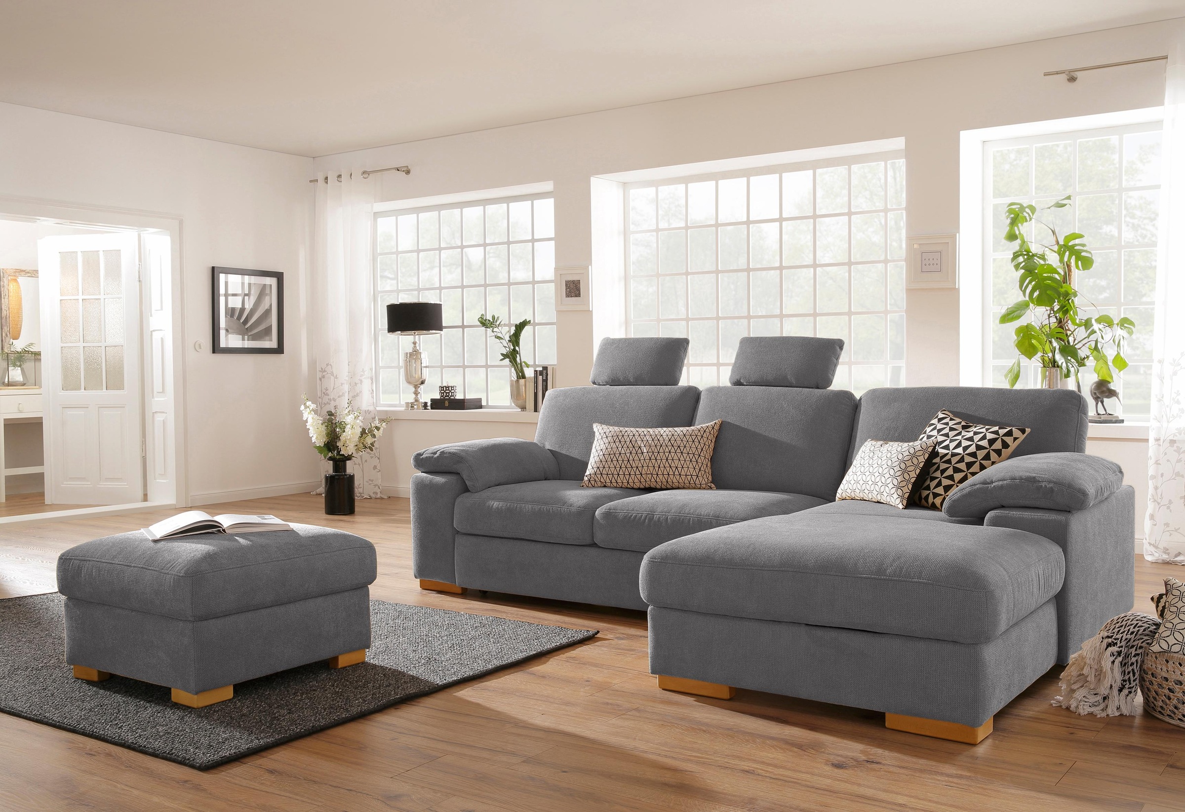 Home affaire Ecksofa »Ventura L-Form«, wahlweise mit Bettfunktion und Bettf günstig online kaufen