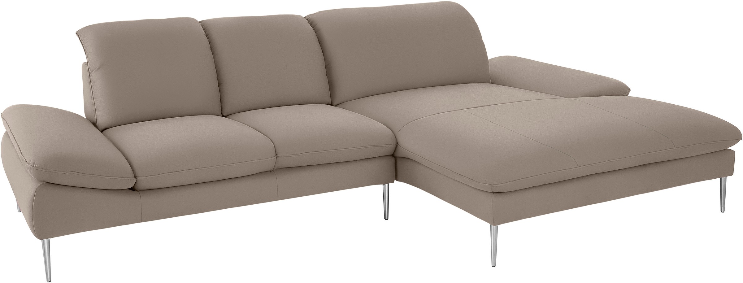 W.SCHILLIG Ecksofa »enjoy&MORE, Designsofa, elegant und bequem, L-Form«, mit Sitztiefenverstellung, Füße Chrom glänzend, Breite 310 cm