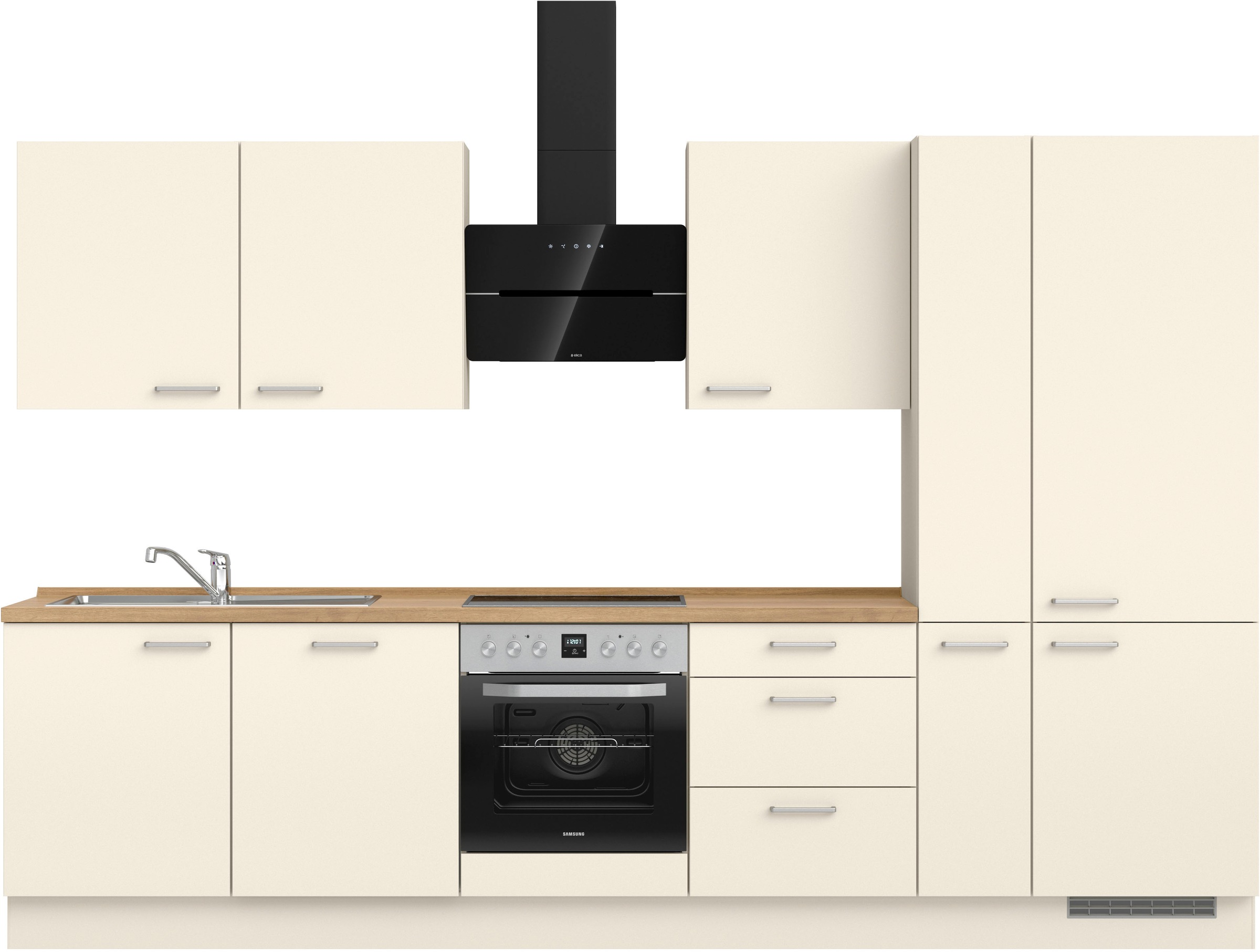 nobilia® Küchenzeile »"Touch II"«, vormontiert, Ausrichtung wählbar, Breite 330 cm, wahlw. mit E-Geräten