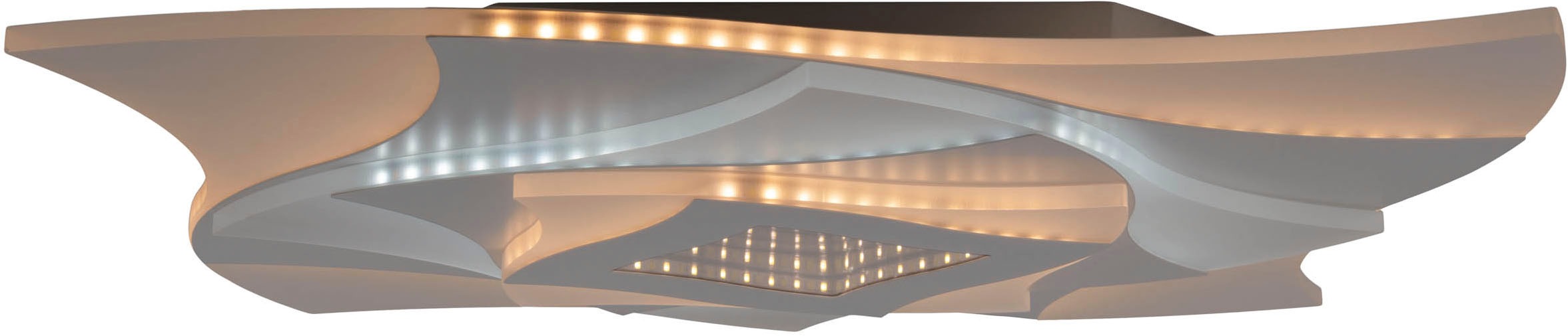 näve LED Deckenleuchte »Liora« LED-Modul 1 Stk. warmweiß - kaltweiß 3D-Effekt, CCT, Memory, Nachtlicht, dimmbar per Fernbedienung, weiß