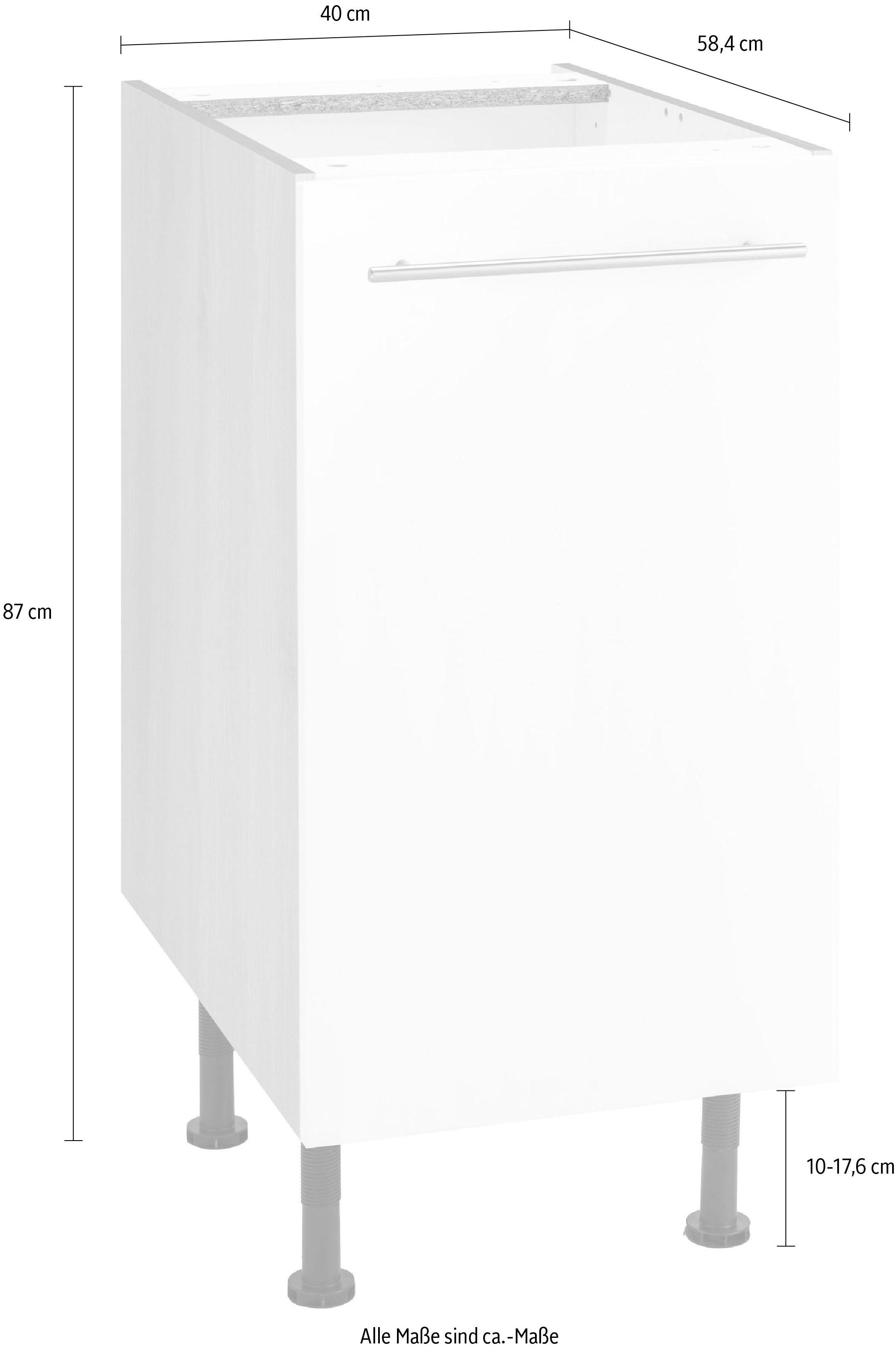 OPTIFIT Unterschrank »Bern«, 40 cm breit, mit 1 Tür mit höhenverstellbaren Füßen, mit Metallgriff