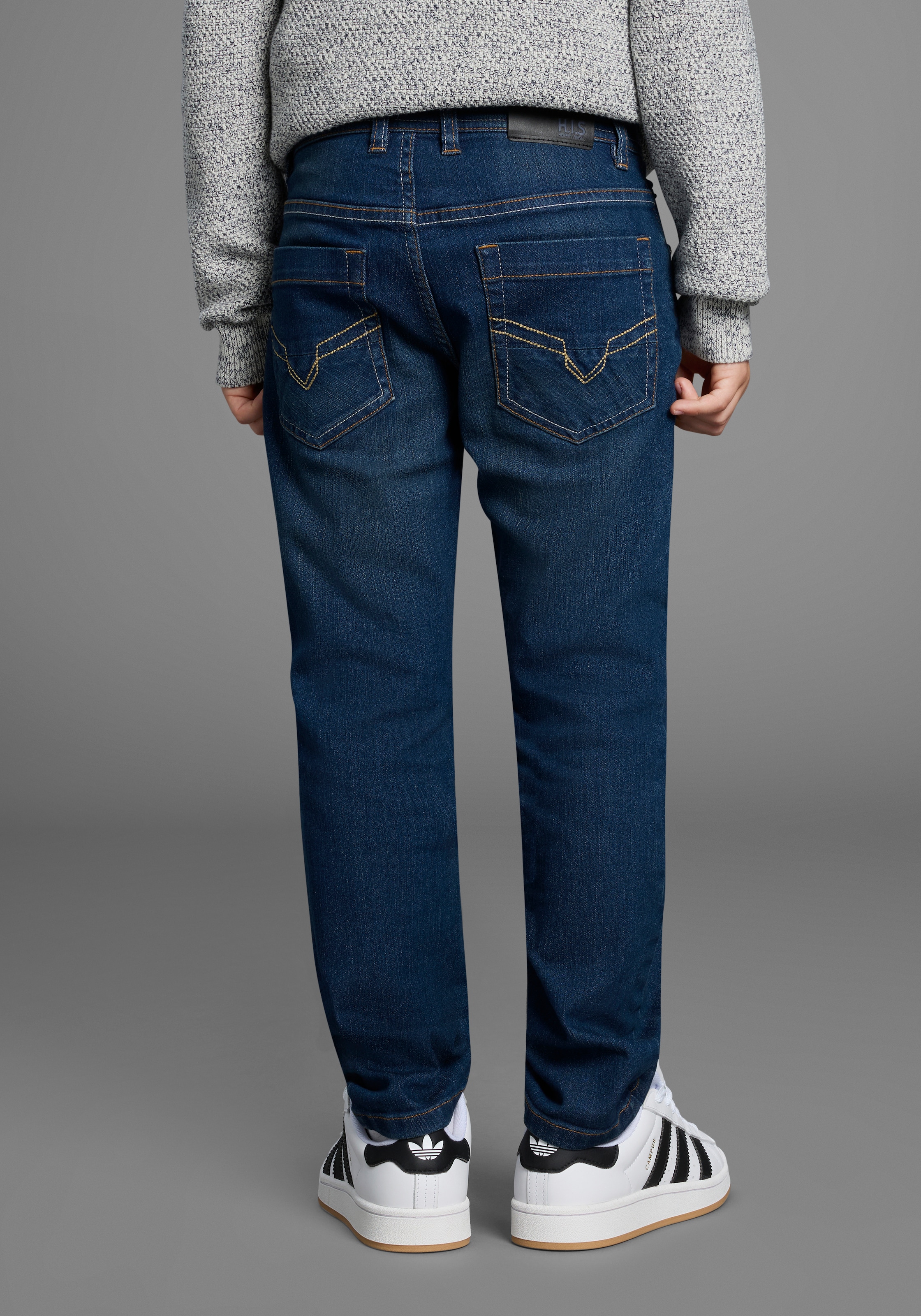 H.I.S Relax-fit-Jeans »Stretchjeans gerade Form«, NEU: HIS für TEENS! Stretchjeans in authentischer Waschung