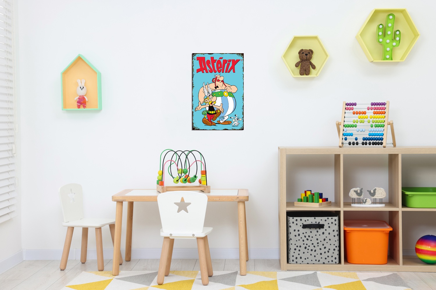 LuckyLinde Metallbild »Asterix, Obelix und Idefix«, Cartoon-Comic-Fantasy-Figuren-Film-Filmfiguren, (1 St.), Stahlschild 20x30 cm Wanddeko Bild zum Film "Kampf der Häuptlinge"