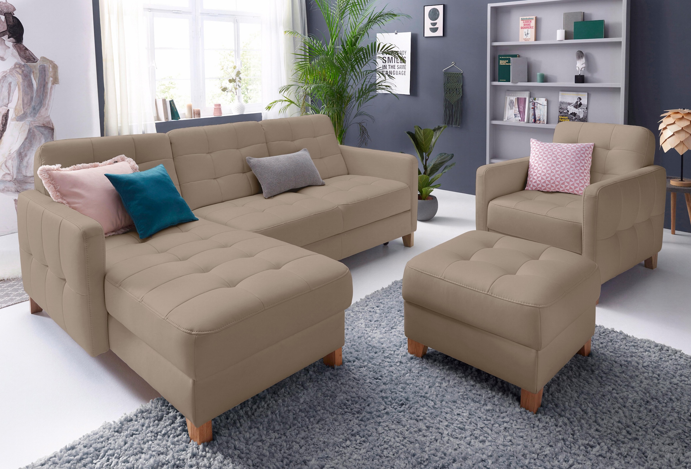exxpo - sofa fashion Sessel »Elio, Loungesessel, aufwendige Detailverarbeitung, bequem und modern«, hoher Sitzkomfort für entspannende Momente