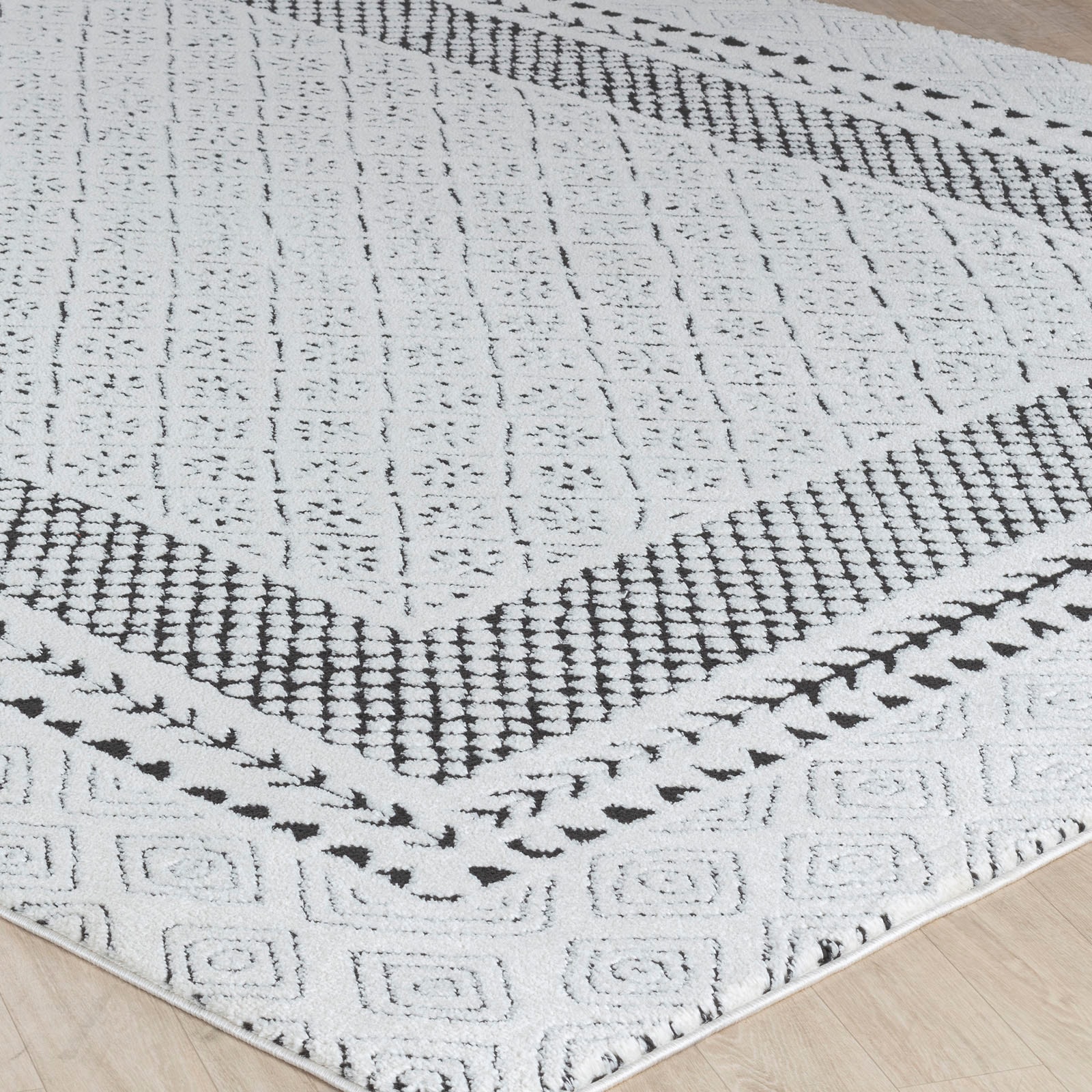 Livabliss Teppich »MONACO«, rechteckig, 14 mm Höhe, Skandinavischer Teppich, Kurzflor Boho-Wohnzimmerteppich