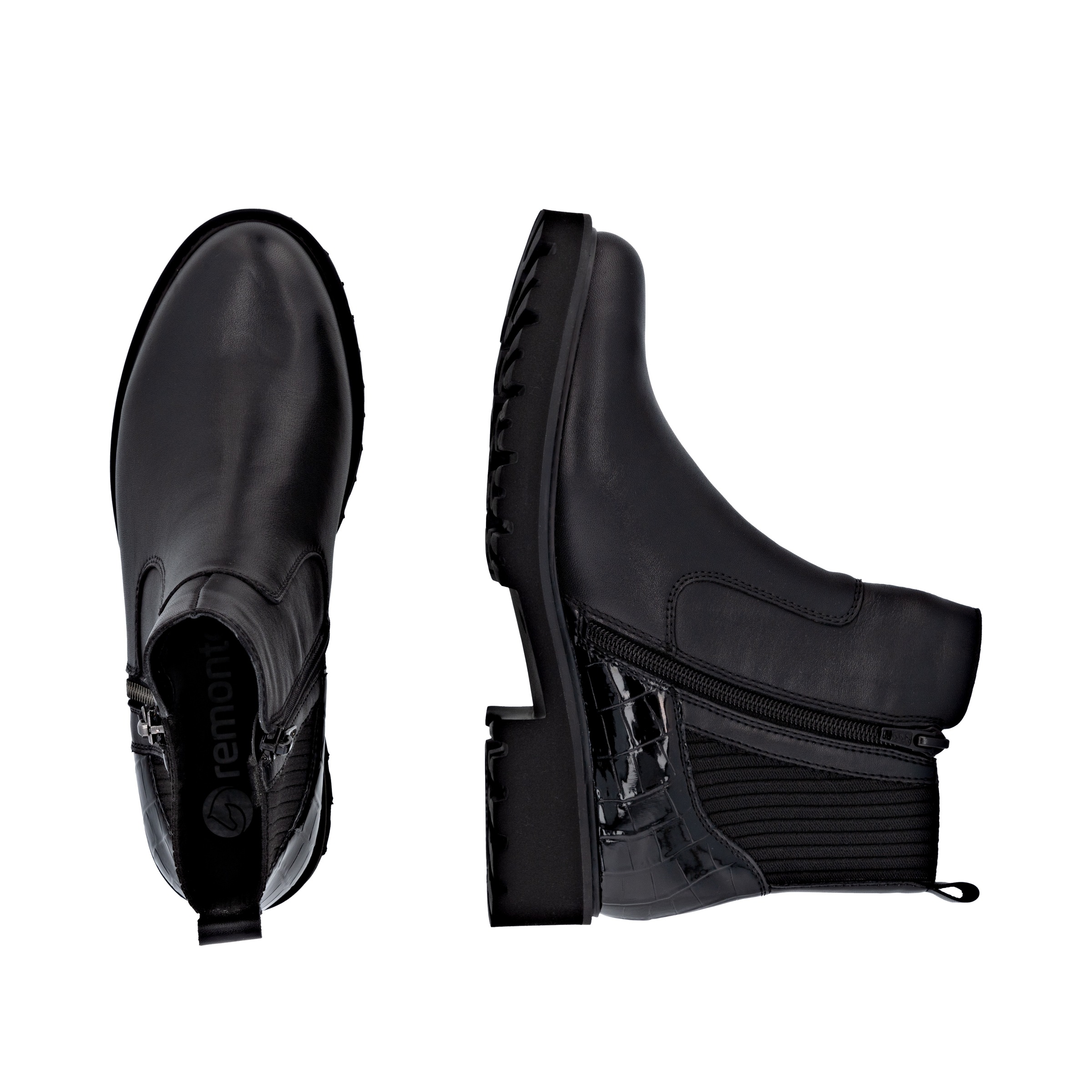 Remonte Chelseaboots, Stiefelette, Boots, Profilsohle, Blockabsatz, mit Innenreißverschluss