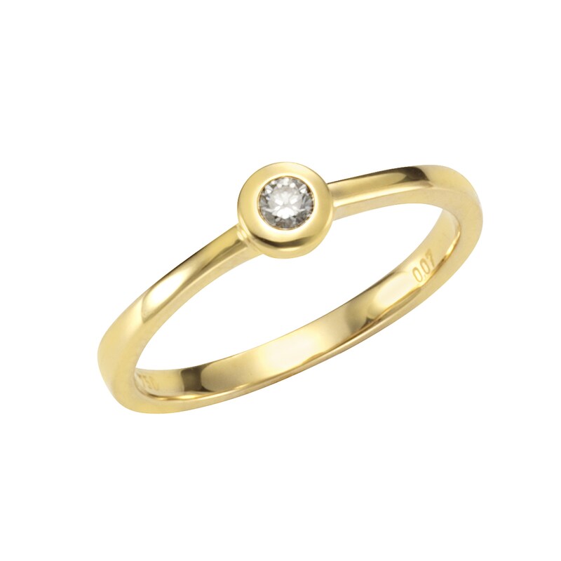 OROLINO Fingerring »Gold 585 mit Brillant 0, 07ct.« gelb 052 (16,6) Edler Damen-Ring aus echtem 585 Gold