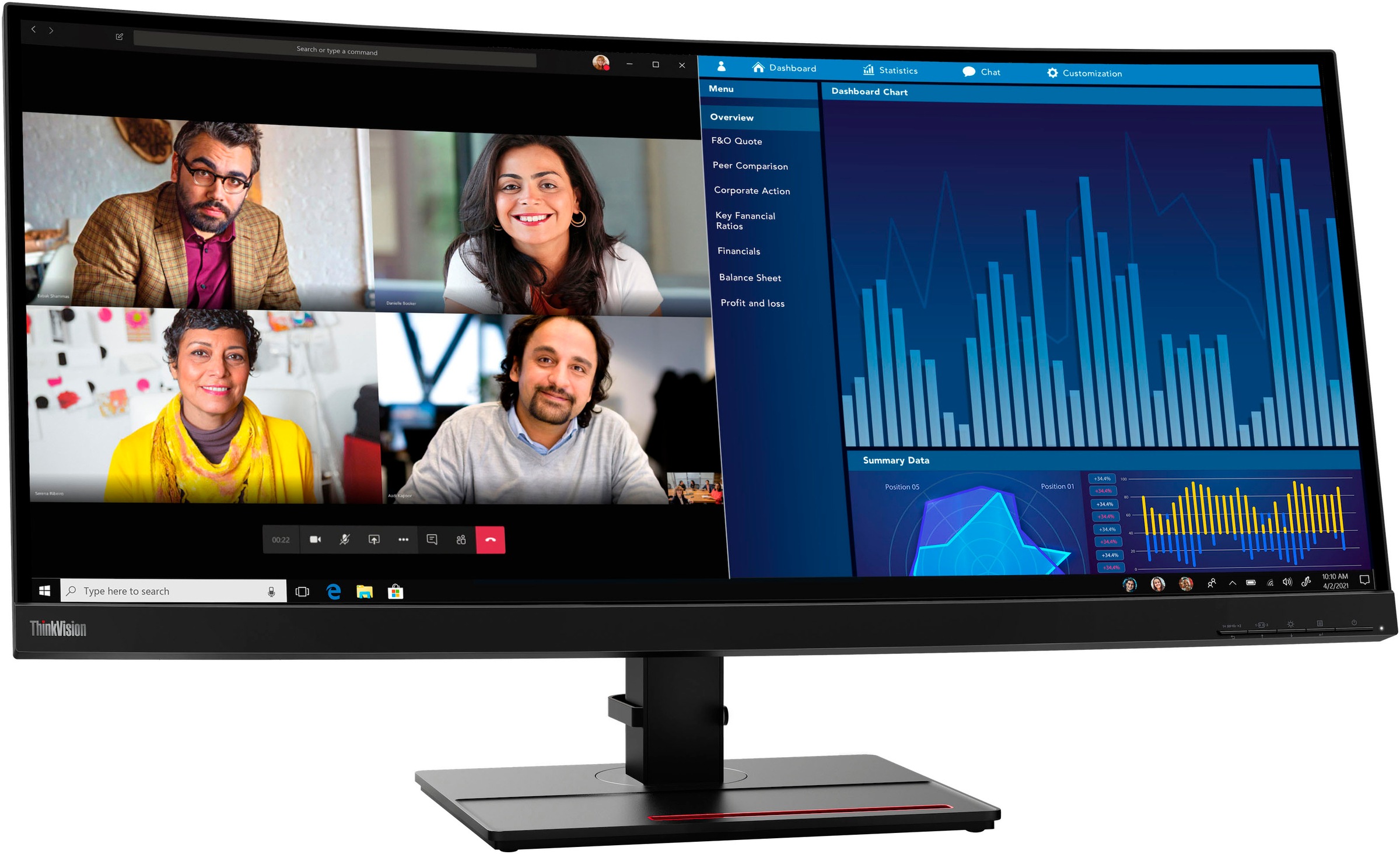 Lenovo LED-Monitor »P34w-20«, 86 cm/34 Zoll, 3440 x 1440 px, Wide Quad HD, 6 ms Reaktionszeit, 60 Hz