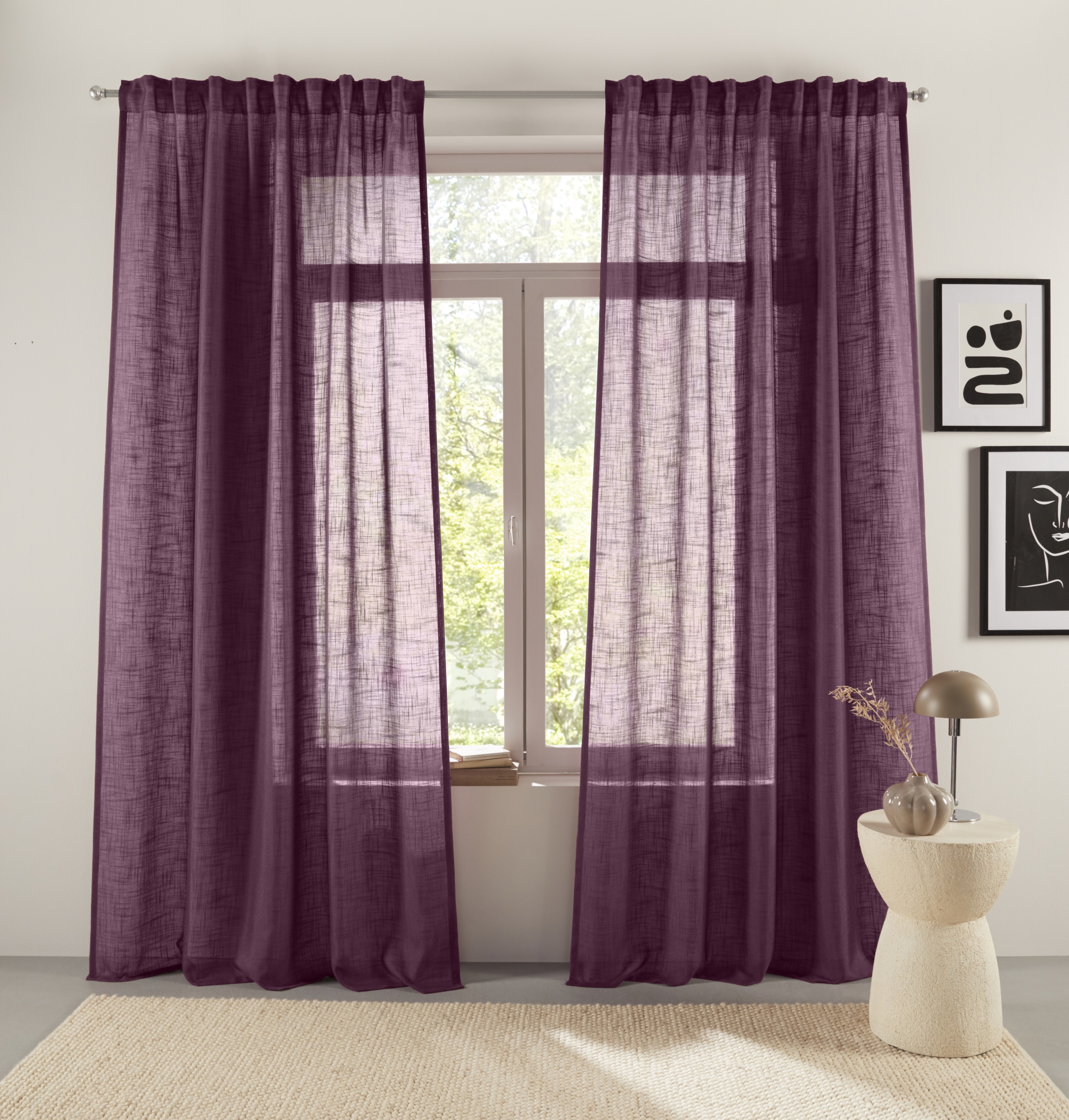 LeGer Home by Lena Gercke Gardine »Marusha«, (1 St.), 1 Schal, Leinenoptik, günstig online kaufen