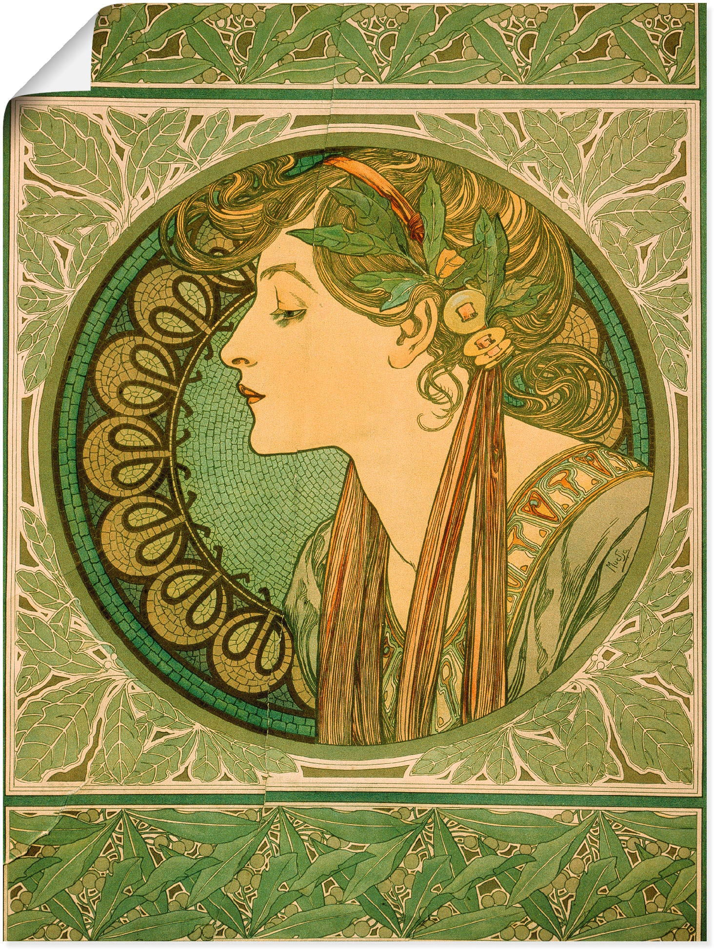 Artland Wandbild »Lorbeer. 1921«, Frau, (1 St.), als Alubild, Outdoorbild, günstig online kaufen
