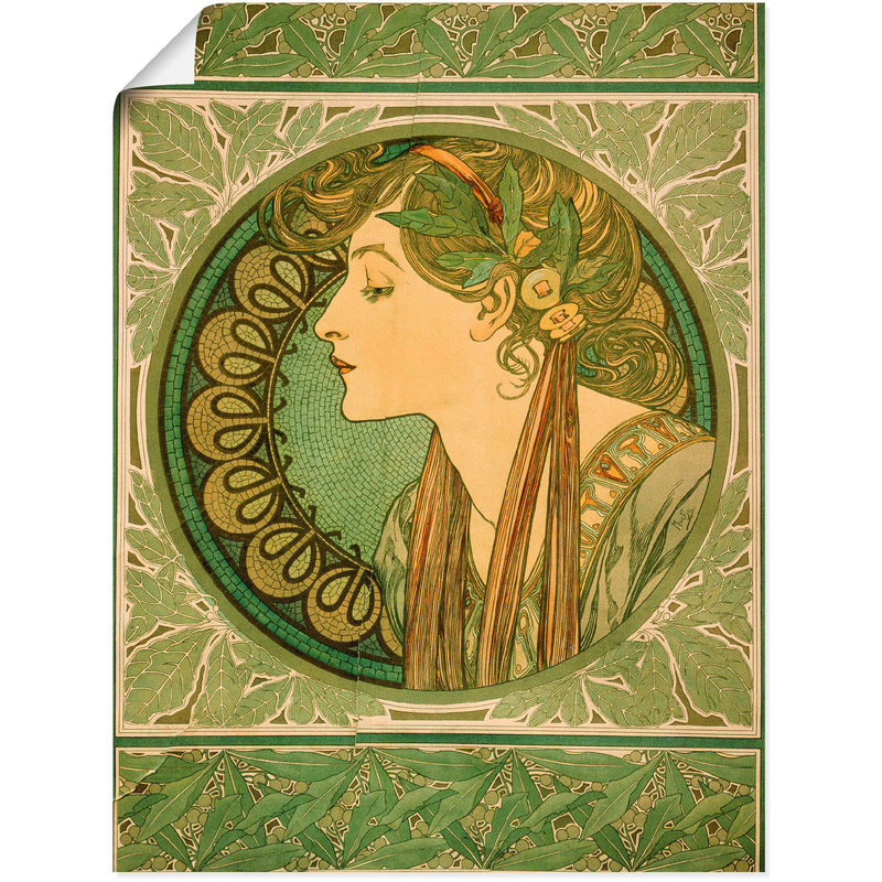 ARTLAND Wandbild »Lorbeer. 1921« Frau 1 Stk. tlg. als Alubild, Outdoorbild, Leinwandbild, Poster in verschied. Größen Farbe Bild(er): grün