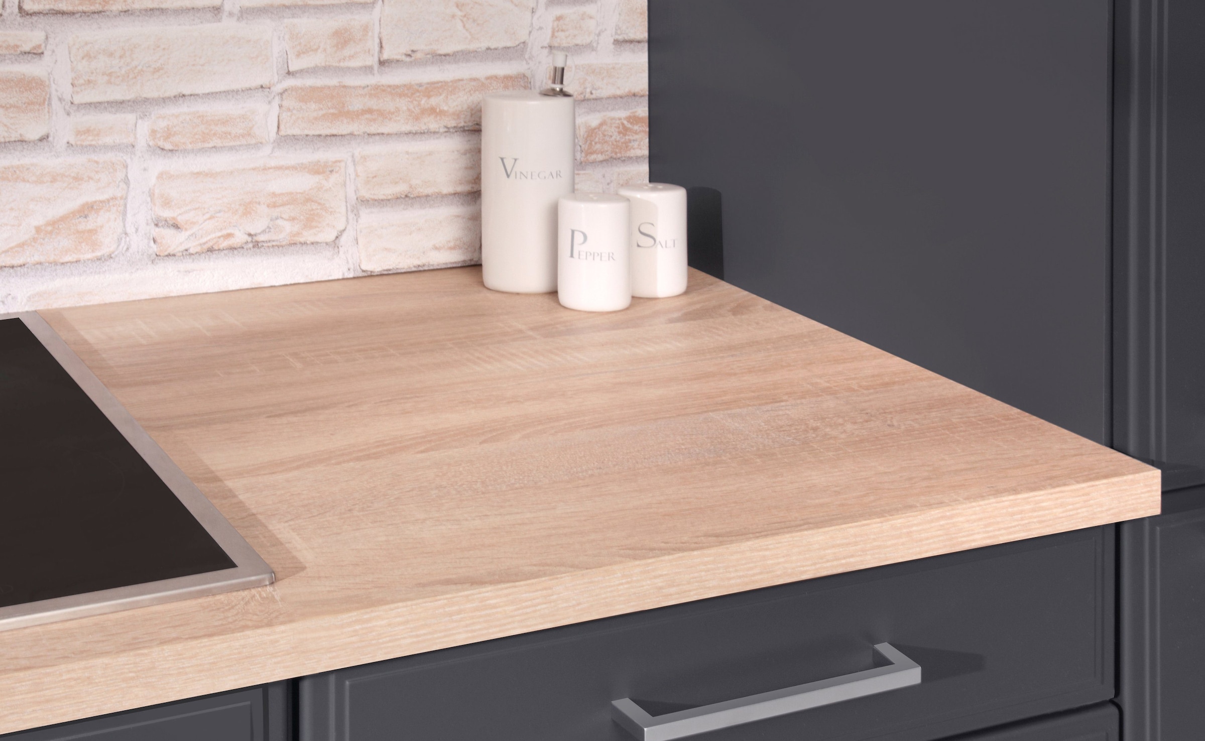 KOCHSTATION Küchenzeile »KS-Stockholm«, Breite 280 cm, mit hochwertigen MDF Fronten im Landhaus-Stil