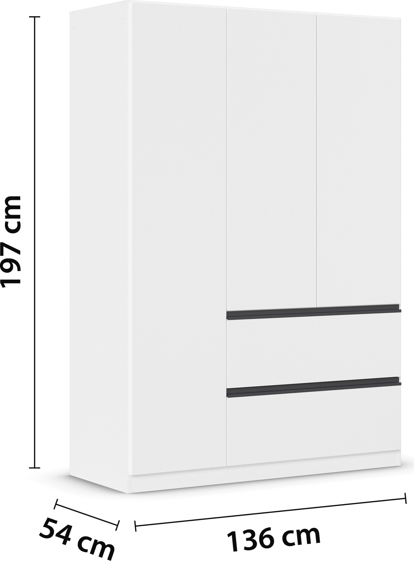rauch Drehtürenschrank »Kleiderschrank Schrank Garderobe Wäscheschrank COSTA in 3 Breiten«, viel Platz, grifflose Front und Push-to-Open Funktion MADE IN GERMANY