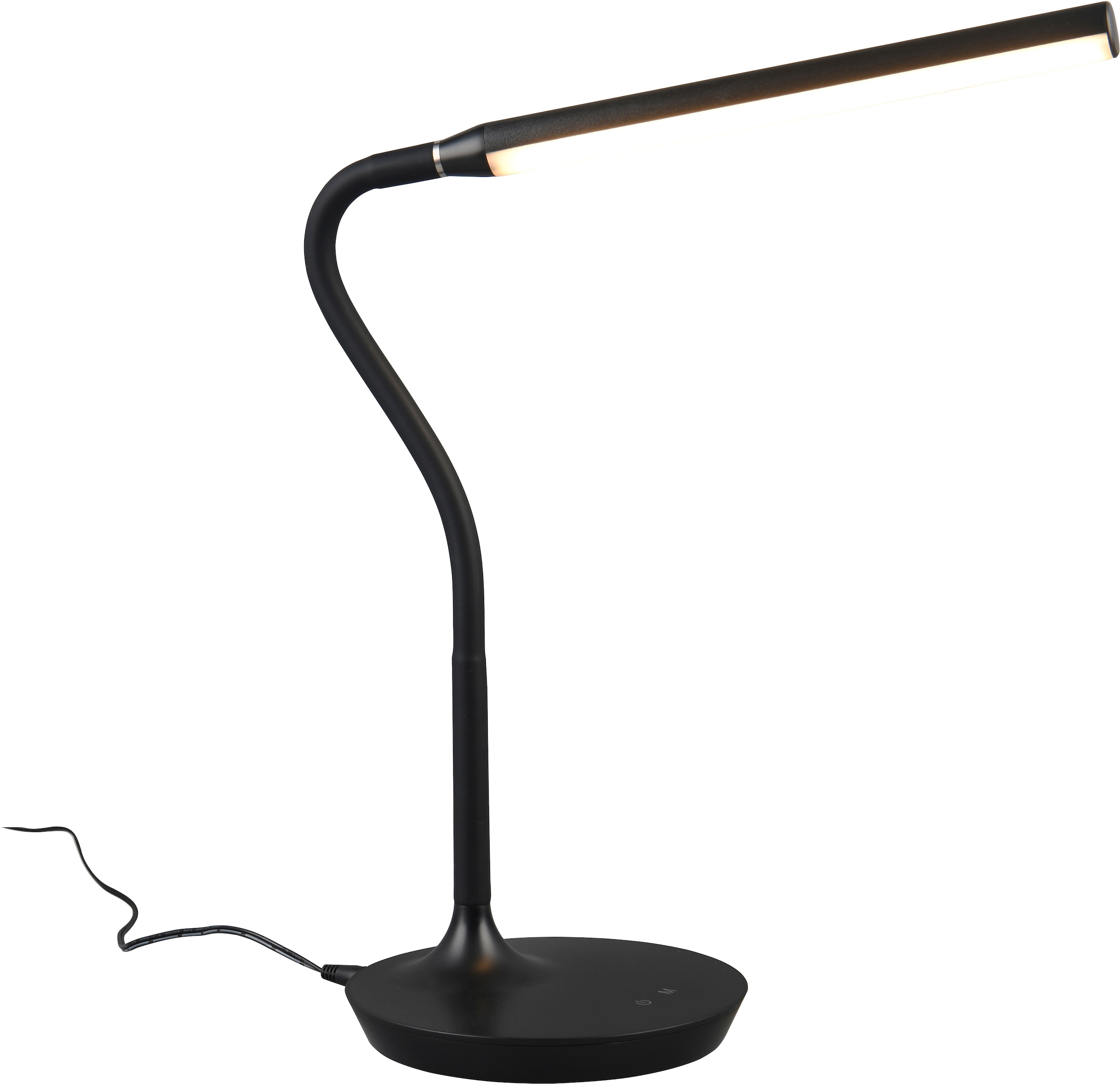 REALITY Leuchten LED Schreibtischlampe »TORO, LED Tischeuchte mit Flexarm, Höhe 38cm Tiefe 35cm 5W 700 Lumen« LED-Board 1 Stk. Farbwechsler | warmweiß - kaltweiß Touch Dimmer und Lichtfarbe in Stufen wählbar 3000-4000-5000K