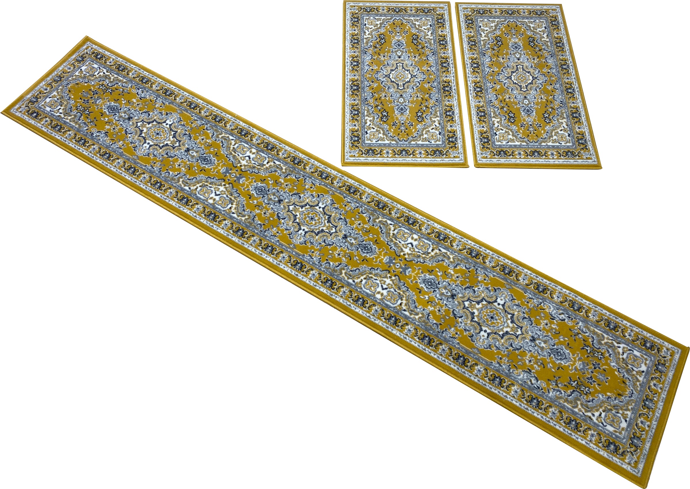 my home Bettumrandung »Oriental, Made in Belgium«, (3 tlg.), Läufer-Set, Kurzflor, Orient-Optik, mit Bordüre, pflegeleicht, elegant