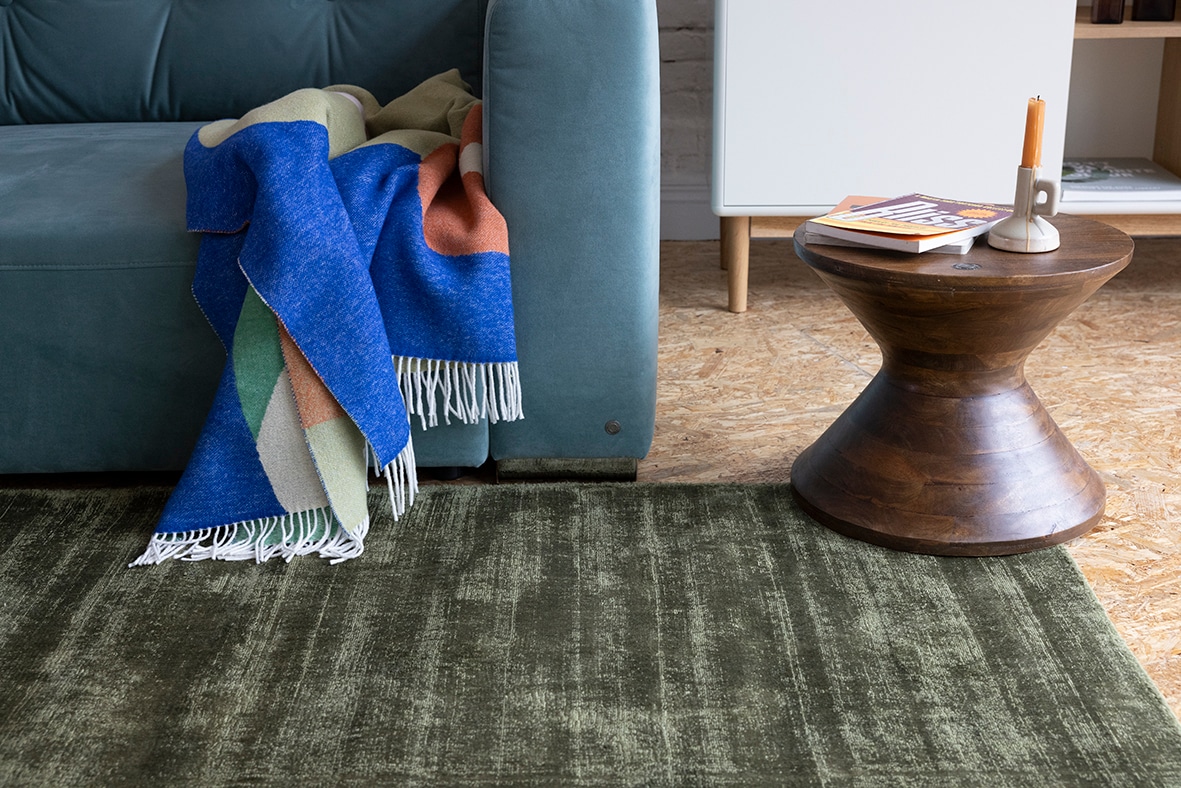 TOM TAILOR HOME Teppich »Shine uni«, rechteckig, 8 mm Höhe, Handweb Teppich, 100% Viskose, handgewebt, mit elegantem Schimmer