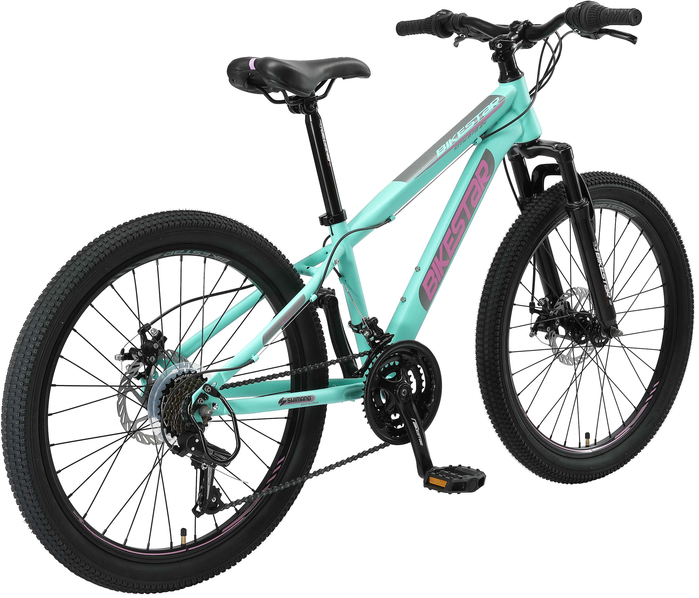 Bikestar Jugendfahrrad, 21 Gang, Shimano, RD-TY21 Schaltwerk, Kettenschaltung