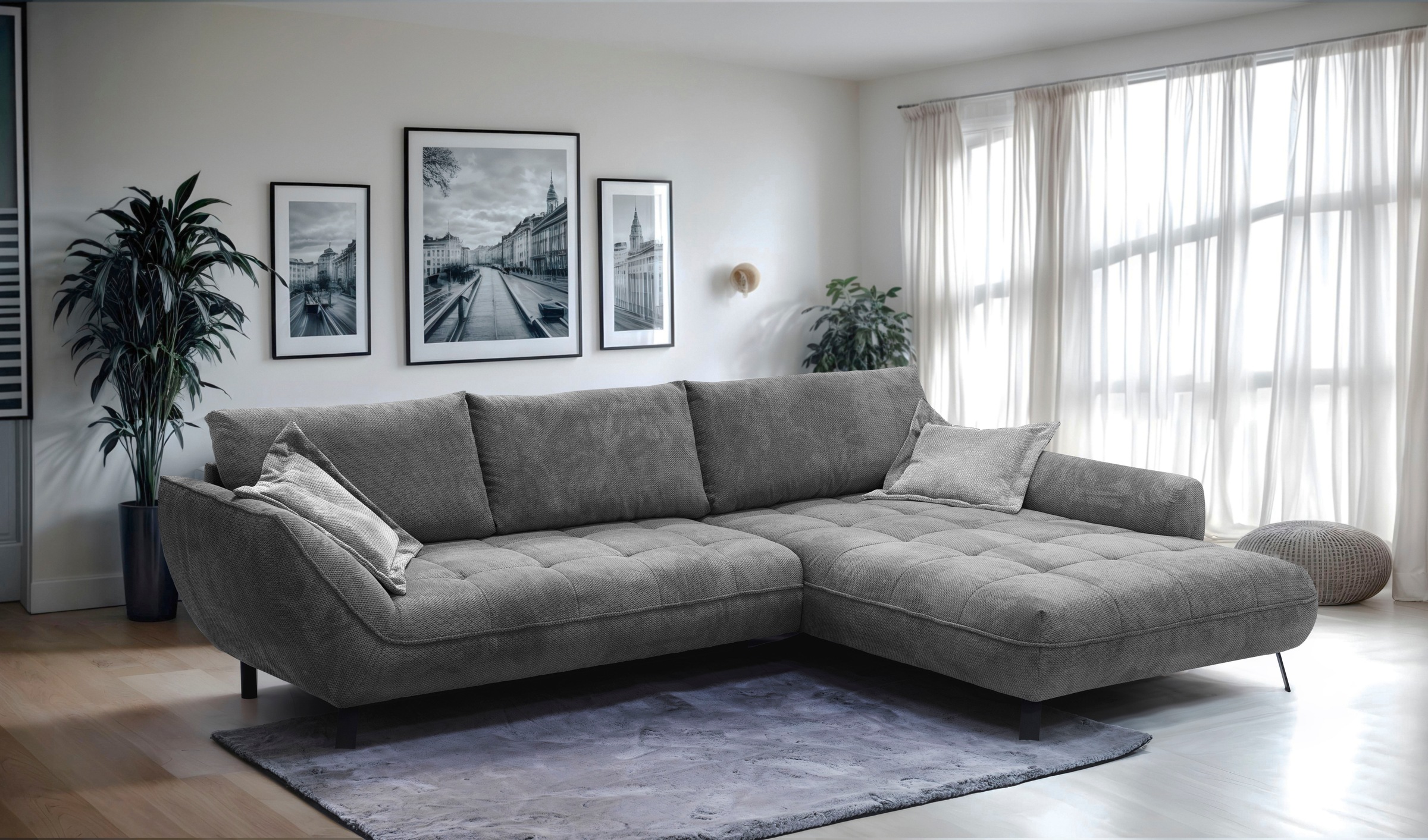 exxpo - sofa fashion Ecksofa »Biarritz modern und elegantes Mega Sofa mit t günstig online kaufen