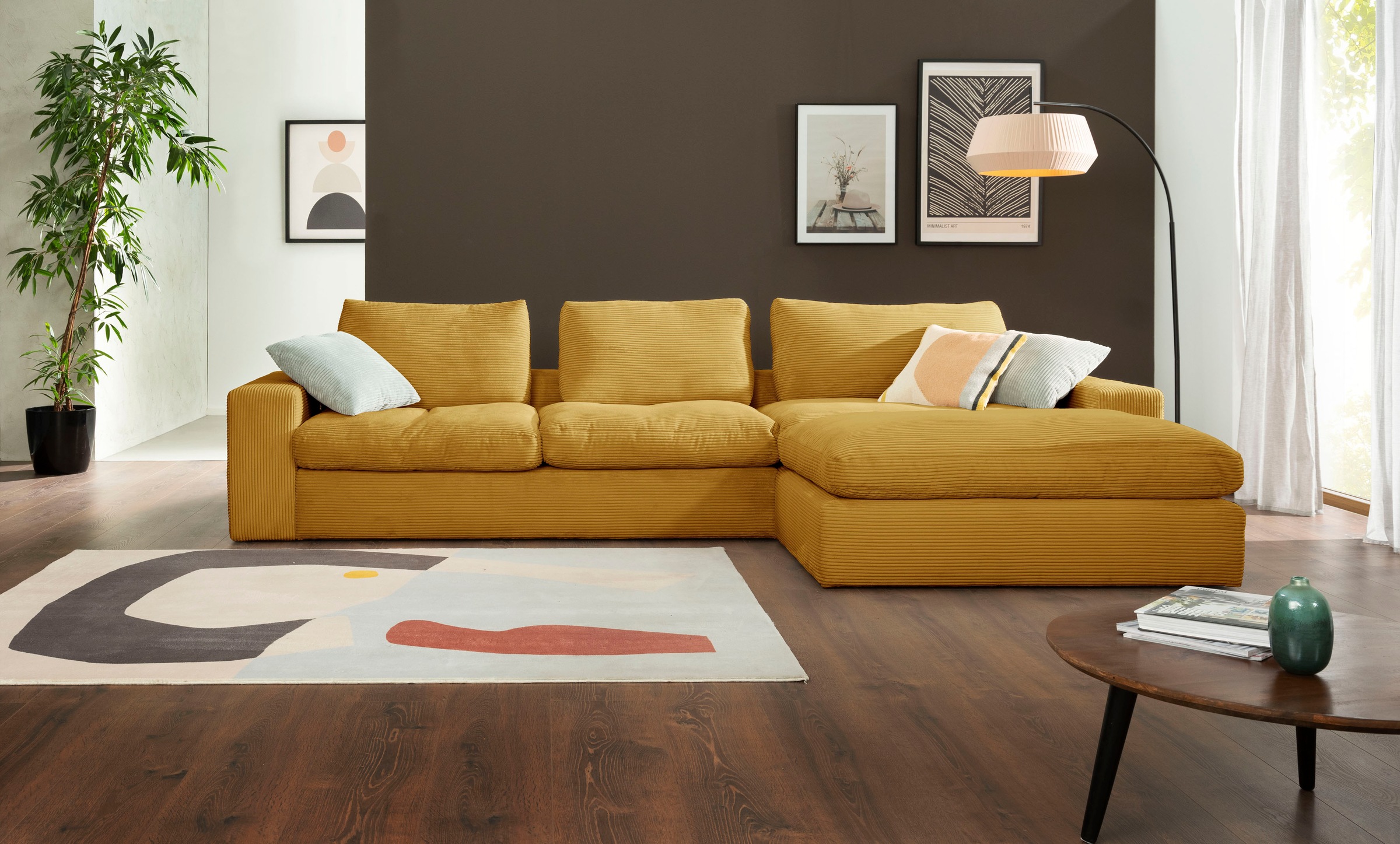 alina Ecksofa »Sandy«, mit Recamiere, in modernem Cordstoff günstig online kaufen