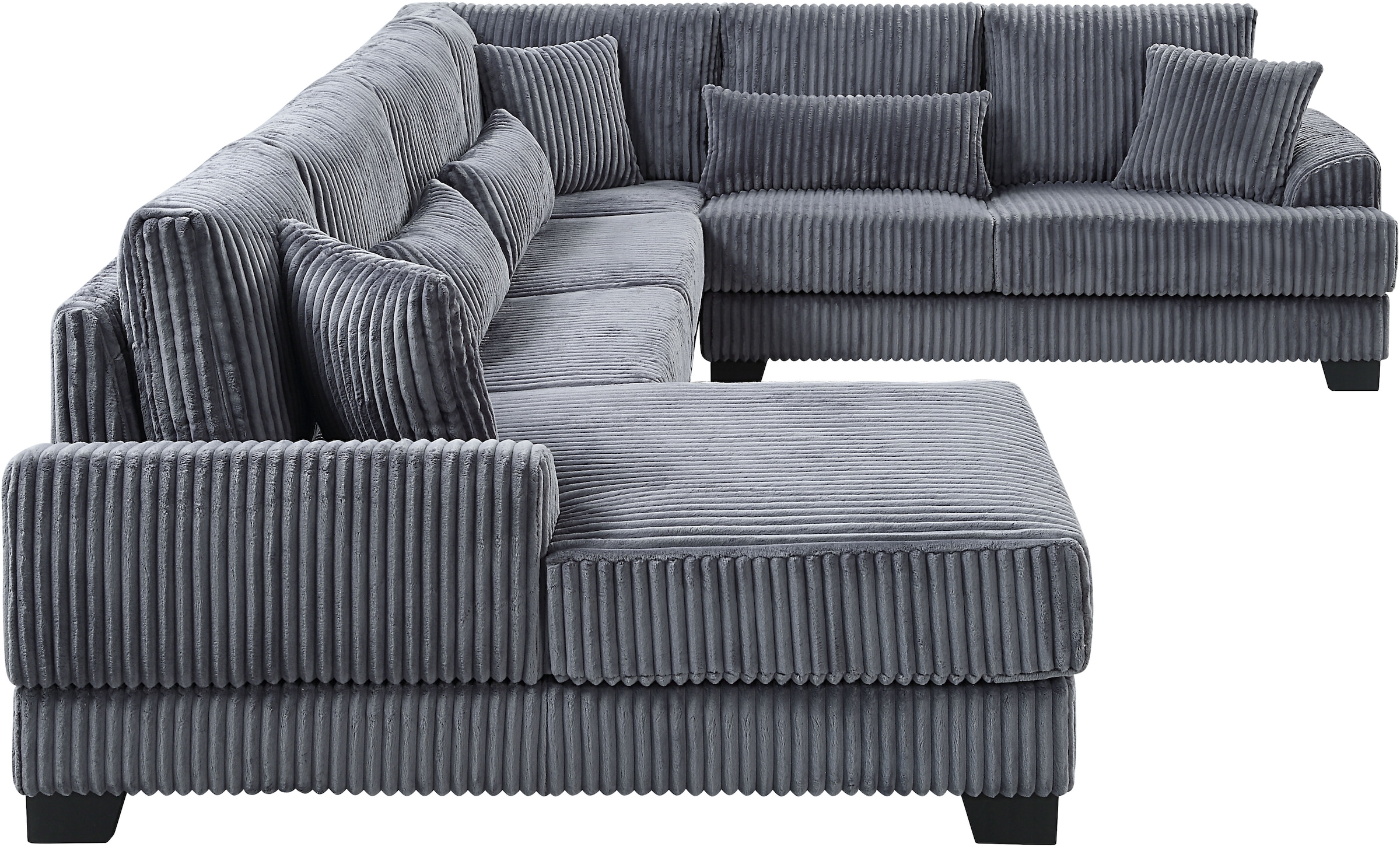 ATLANTIC home collection Wohnlandschaft, weicher XXL-Cordbezug, inklusive 6 Zierkissen