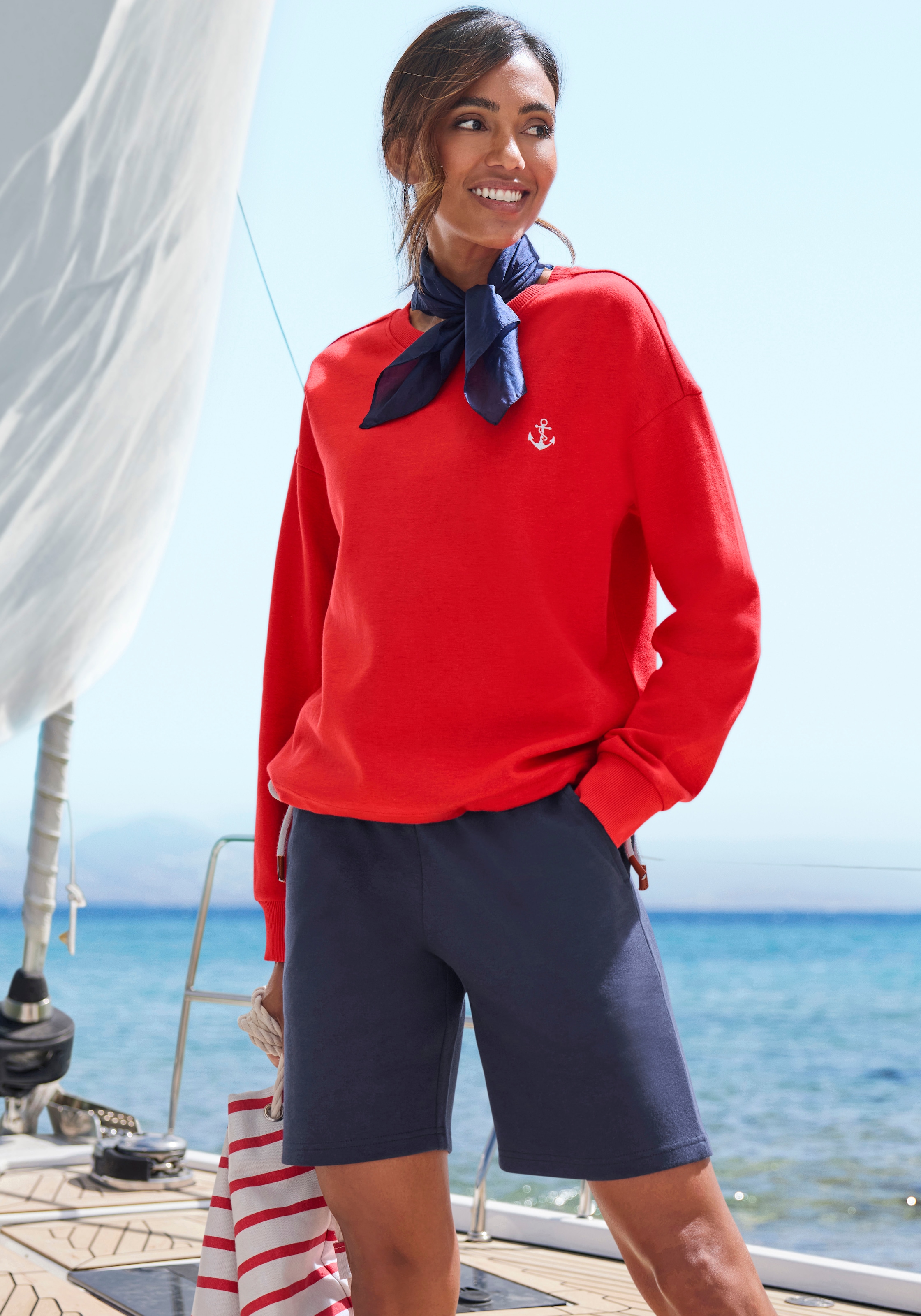 H.I.S Sweater, mit Tunnelzug am Bündchen, Loungewear
