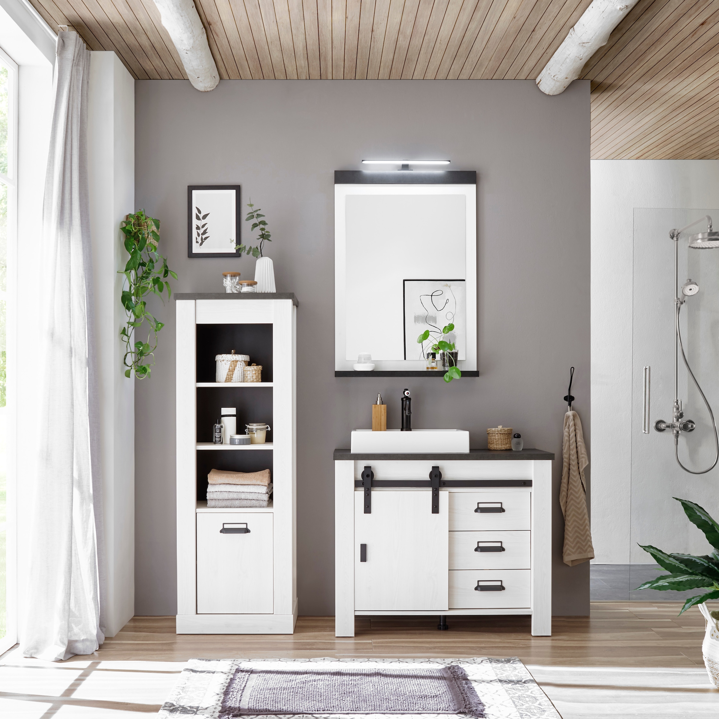 Home affaire Badmöbel-Set »SHERWOOD, Bad im modernen Design, 3-teiliges Bad günstig online kaufen