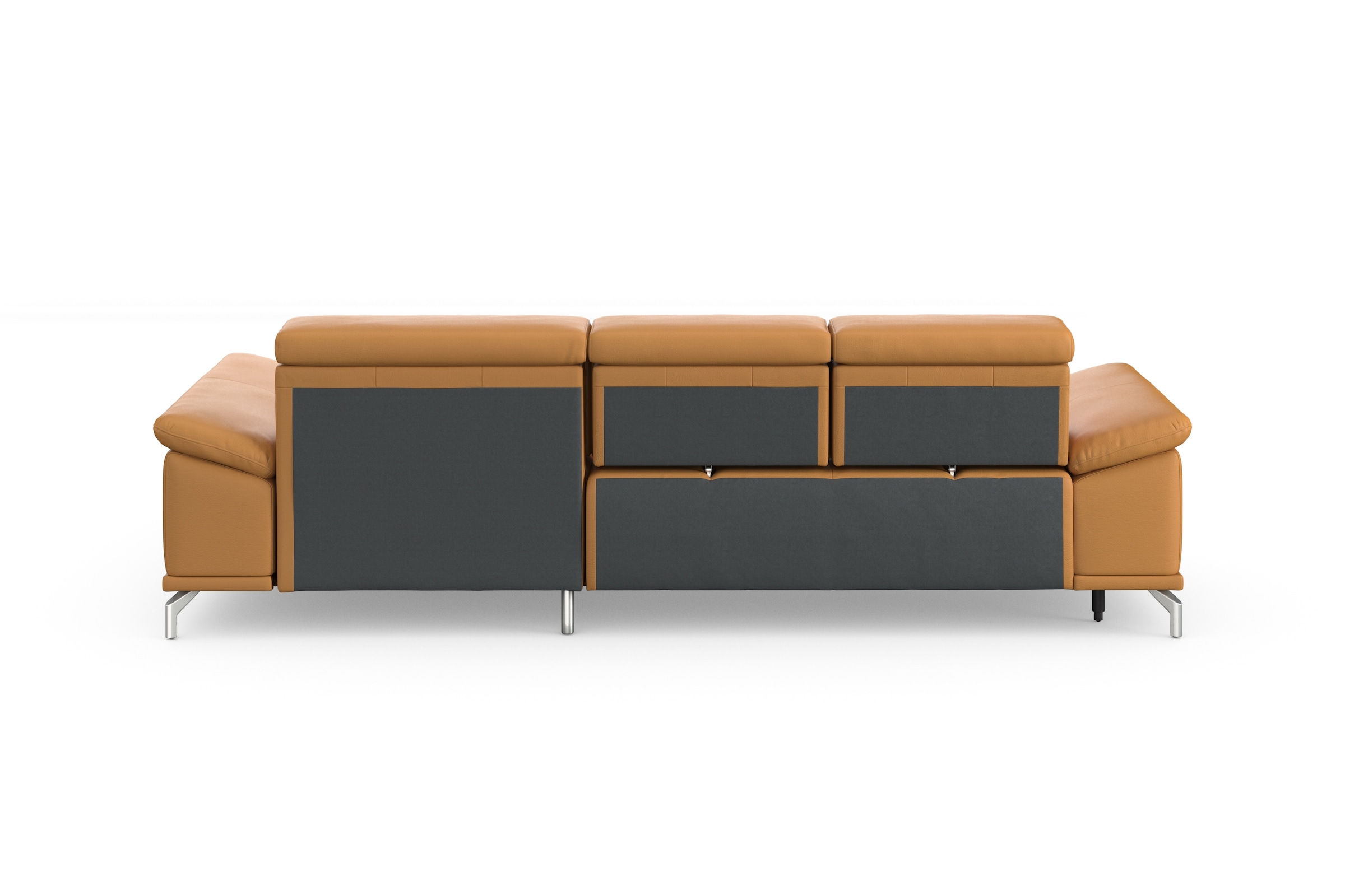 sit&more Ecksofa »Cabrio L-Form, mit Sitztiefenverstellung, Arm- und Kopfteilverstellung«, 2 Nierenkissen, Federkern, optional Bettfunktion und Stauraum