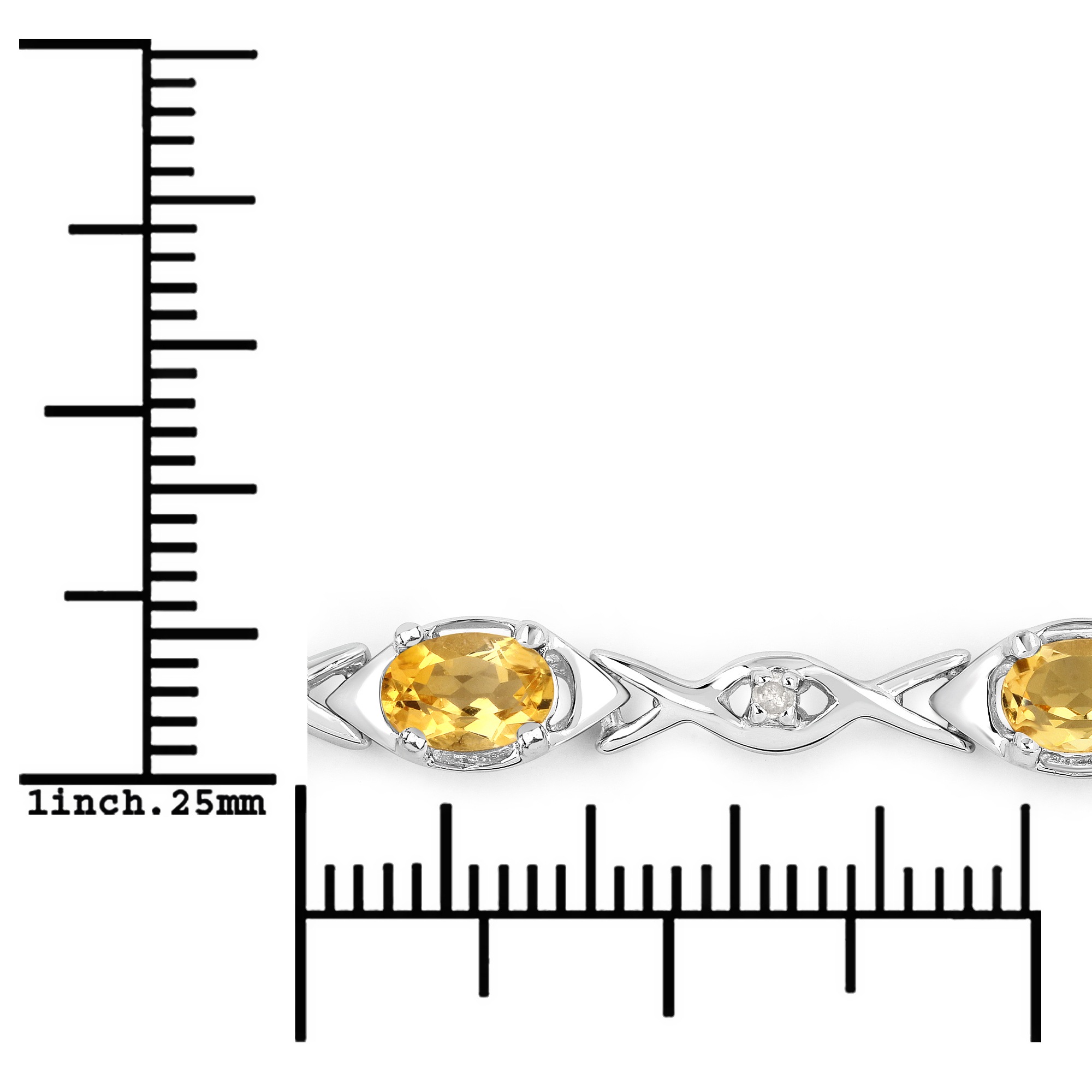 Vira Jewels Armband »925-Sterling Silber rhodiniert Glänzend Citrin orange«