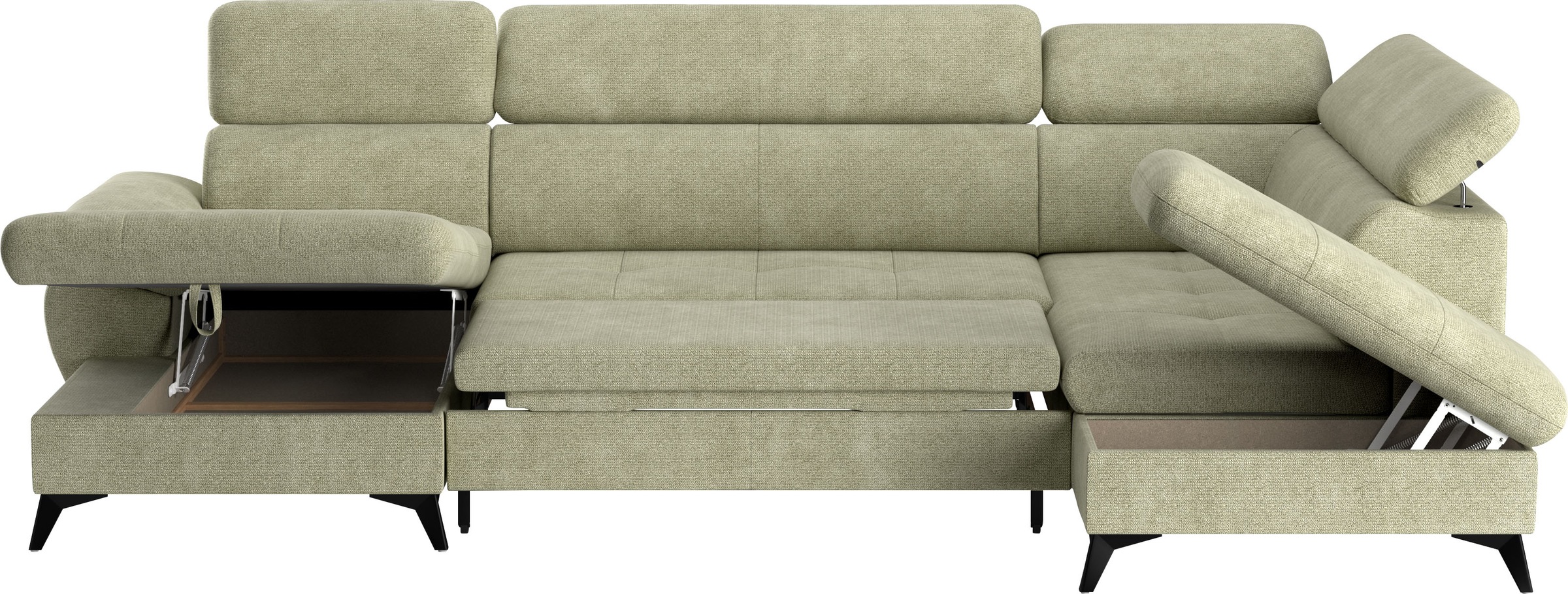COTTA Wohnlandschaft »Hudson U-Form«, mit Kopfteilverstellung, wahlweise mit Bettfunktion & Bettkasten