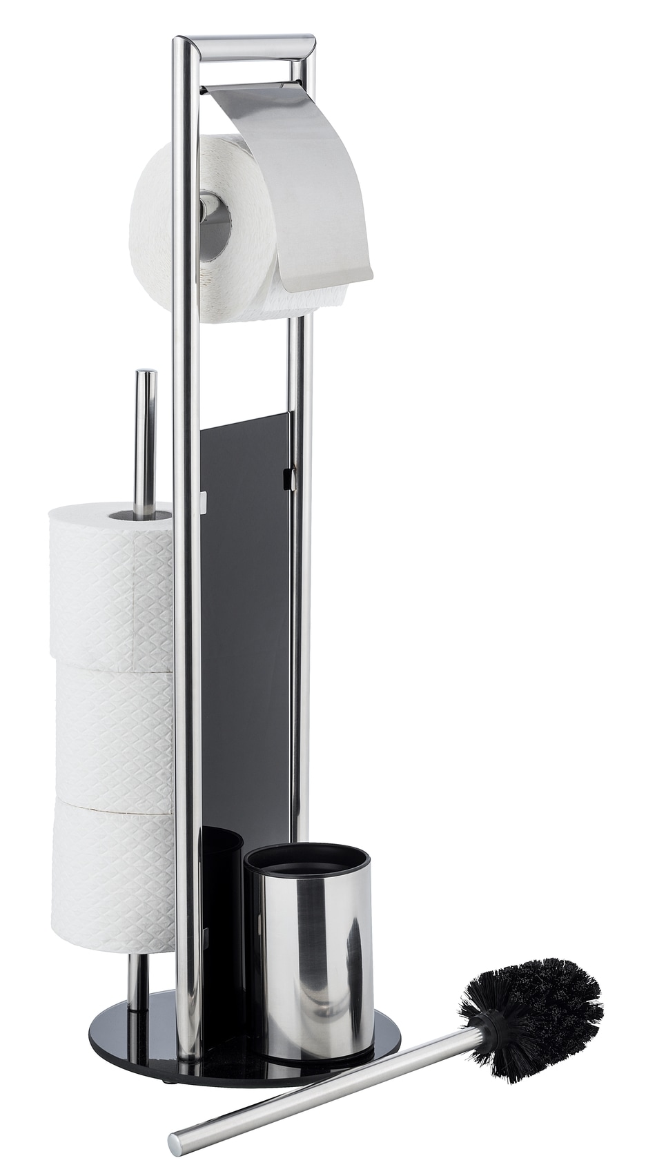 WENKO WC-Garnitur »Ravina« aus Edelstahl | Kunststoff | Sicherheitsglas Stand WC Garnitur und Handtuchhalter