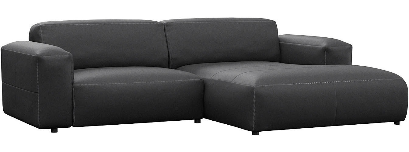 FLEXLUX Ecksofa »Lucera Chaislongue rechts oder links, L-Form, bequem«, modern & anschmiegsam, Kaltschaum, Stahl-Wellenunterfederung