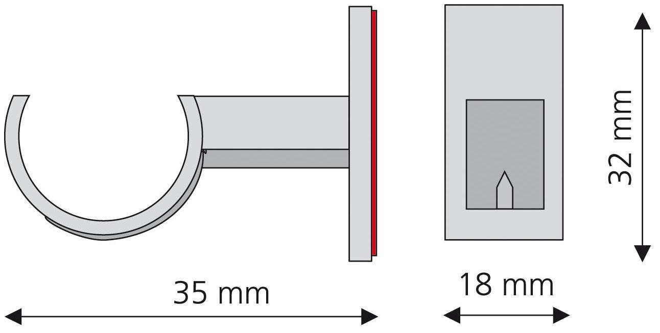 Liedeco Klebeträger, (Set, 2 St.), für Cafehausstangen Ø 12 mm