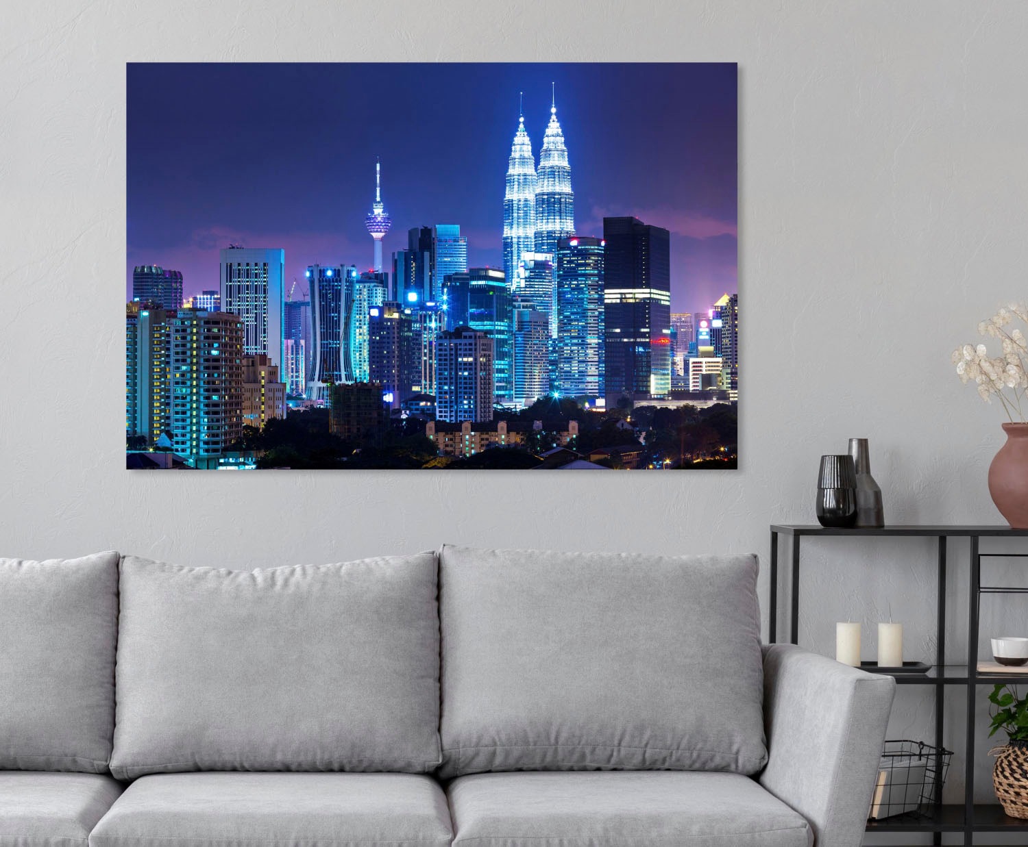 queence Acrylglasbild »Stadt«, Elemente der Architektur-Gebäude-Städte-Skyl günstig online kaufen
