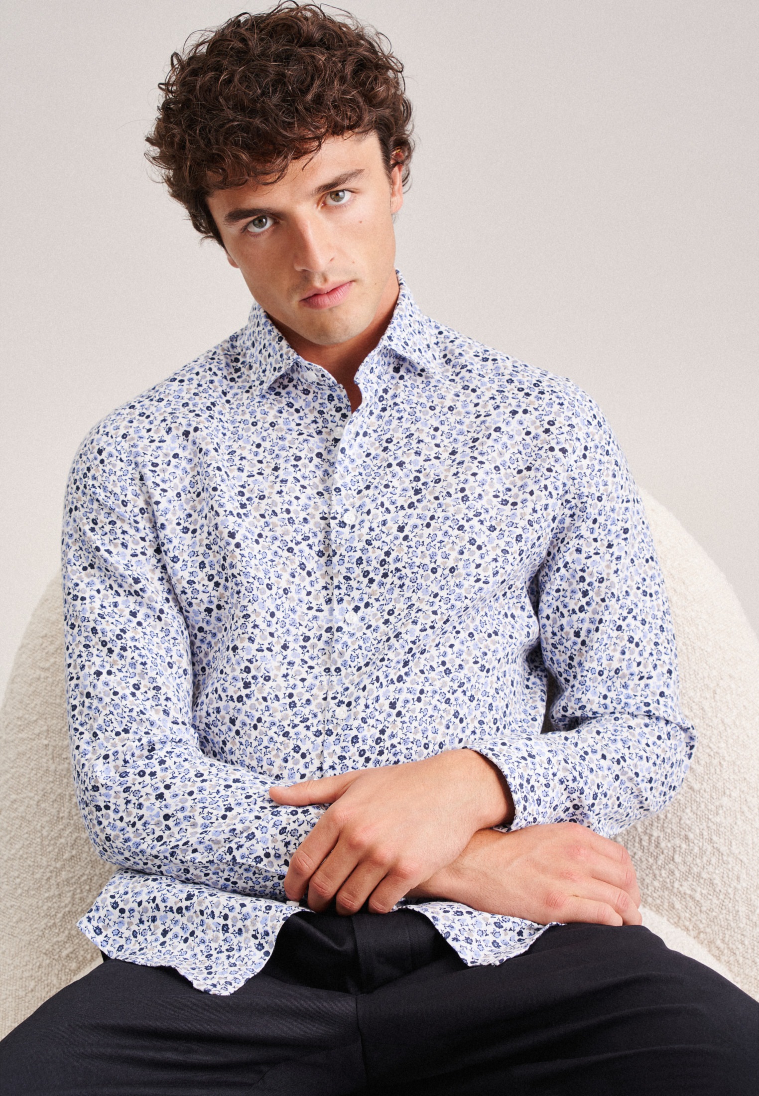 seidensticker Businesshemd »Slim«, Slim Langarm Kentkragen Floral