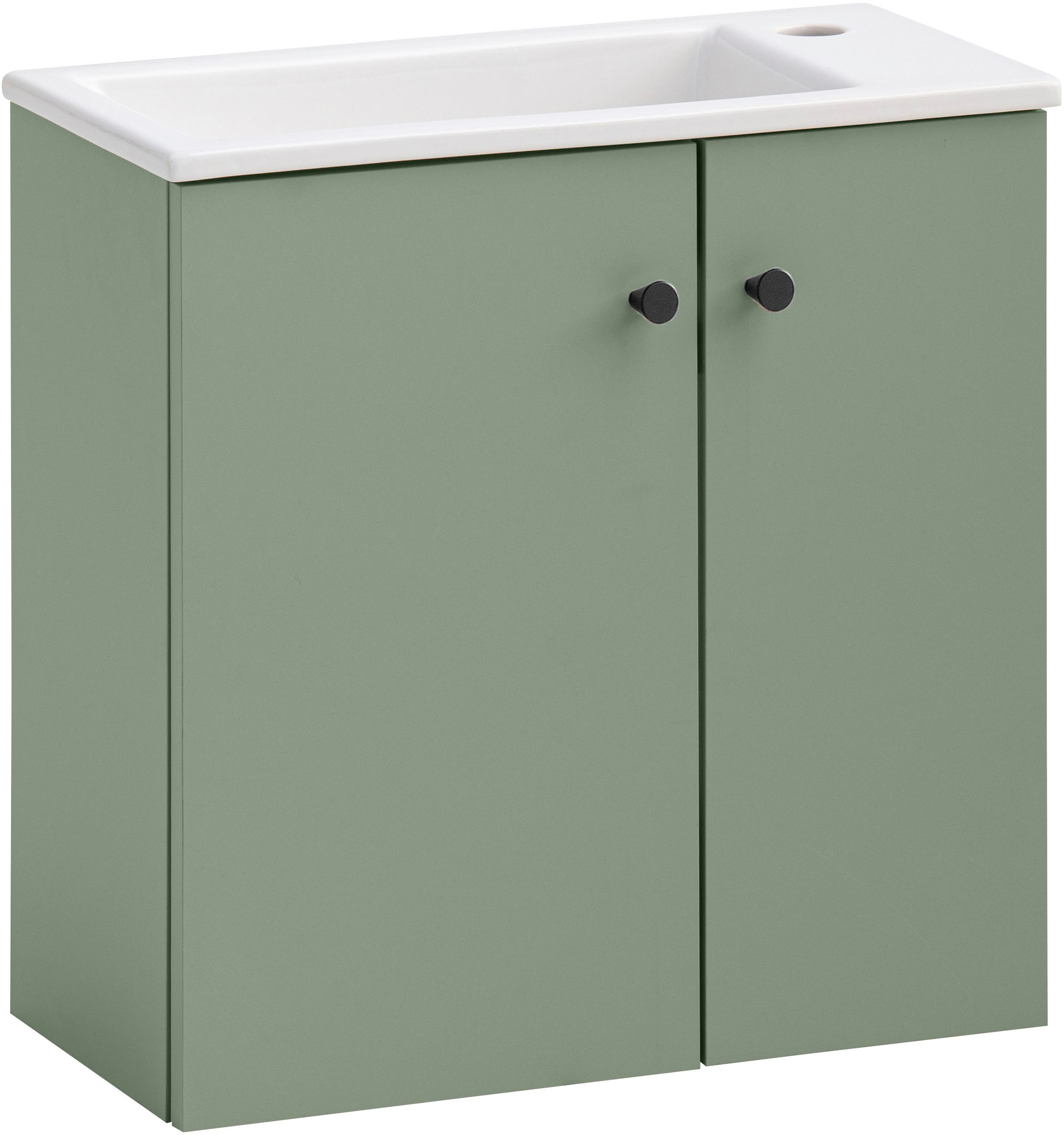 Schildmeyer Waschtisch »EBBA, 2 Türen, hängende Montage, Breite 50 cm, MADE IN GERMANY« 1 Stk. tlg. Waschbecken aus Keramik in weiß glanz, Made in Germany