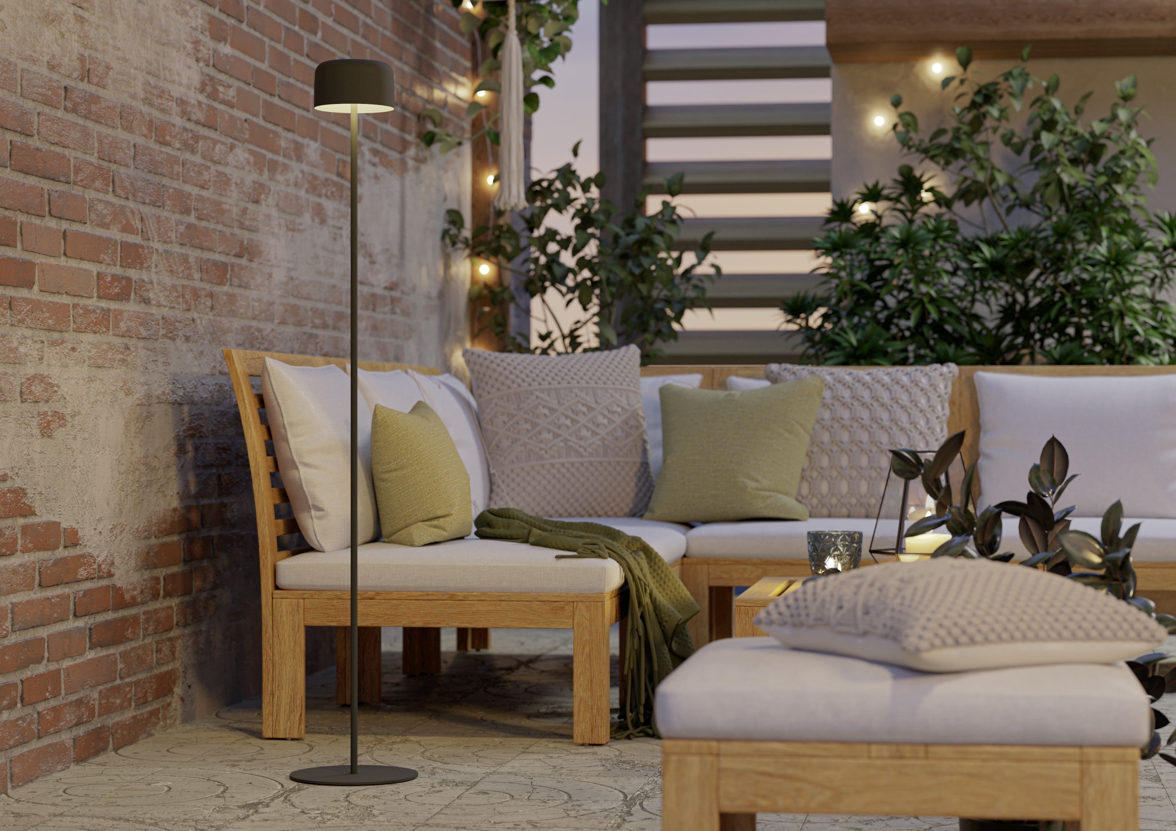 EGLO Stehlampe »ROCCANOVA-L Stehlampe - Stahl - SOLAR-LED - 2,8W - IP44« LED-Modul 1 Stk. Warmweiß Standleuchte, Leselampe, Wohzimmer, Schlafzimmer, H120 x Ø13,5 cm