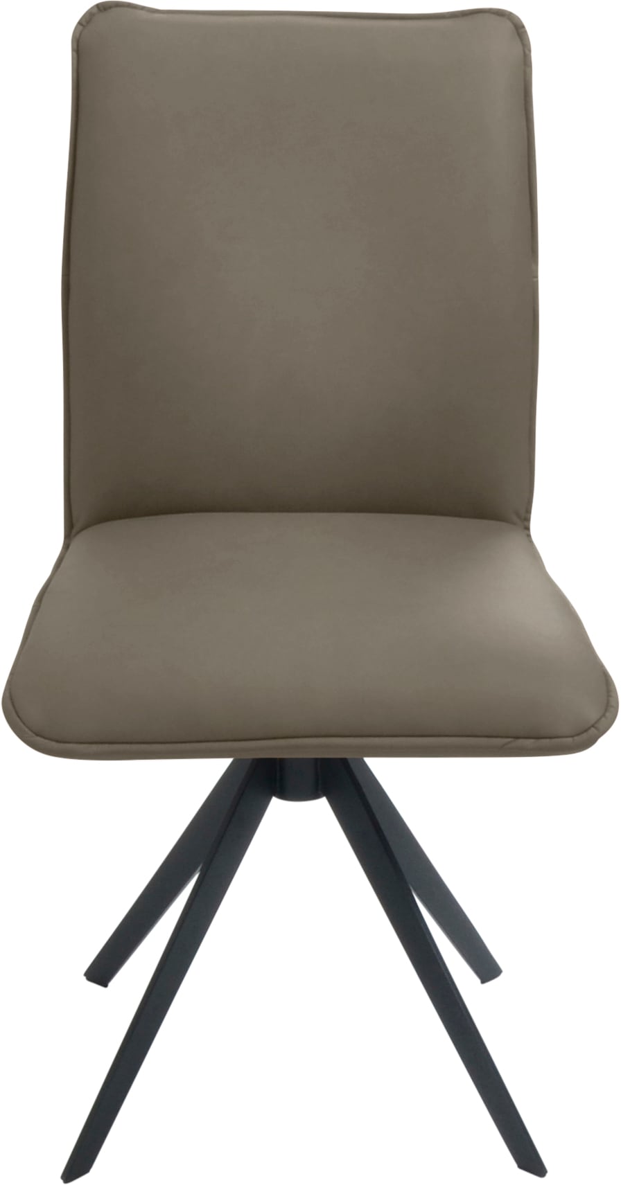K+W Komfort & Wohnen Drehstuhl, Leder, Blitzdrehkreuz und Rückholfunktion, dekorativer 12mm Biese