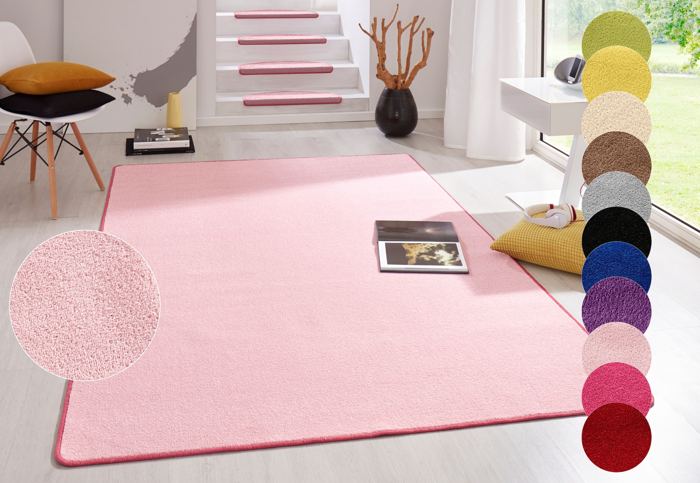 HANSE Home Teppich "Fancy" rechteckig 7 mm Höhe Kurzflor, Läufer, uni, geke günstig online kaufen