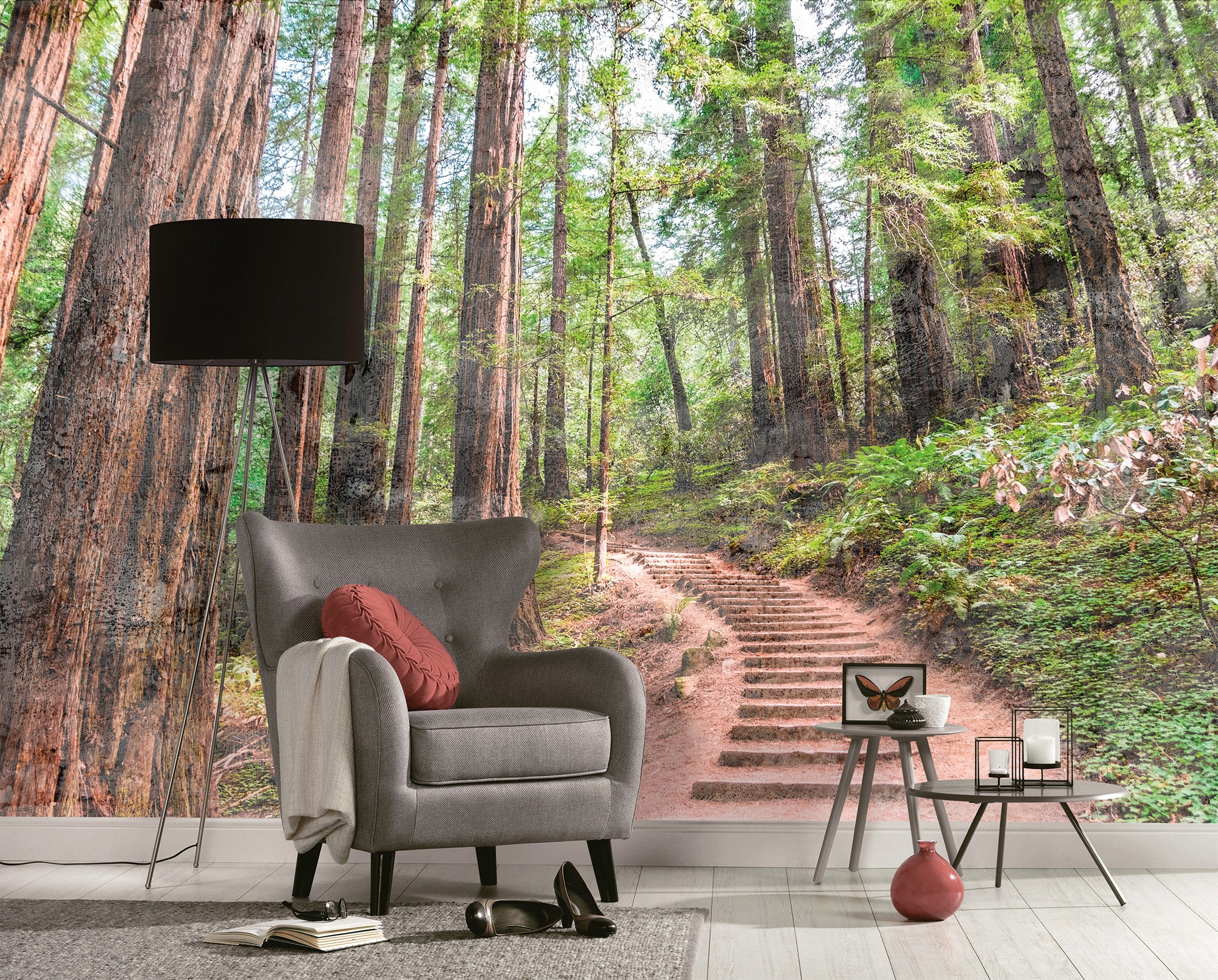 living walls Fototapete »Designwalls Forest Walk 1«, Vlies, Wand, Schräge, Decke