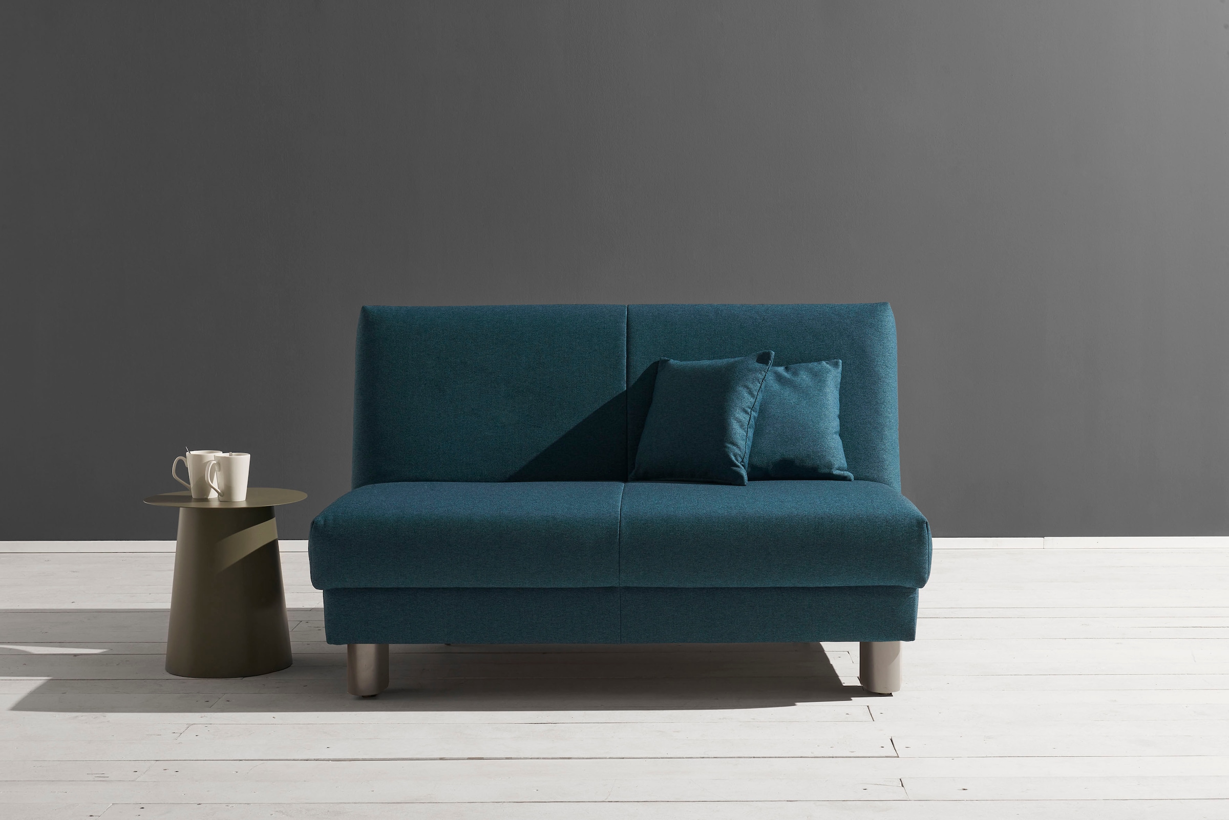 ell + ell Schlafsofa »Enny«, Liegefläche Breite 120 oder 140 cm, Liegehöhe 45 cm, Füße alufarben