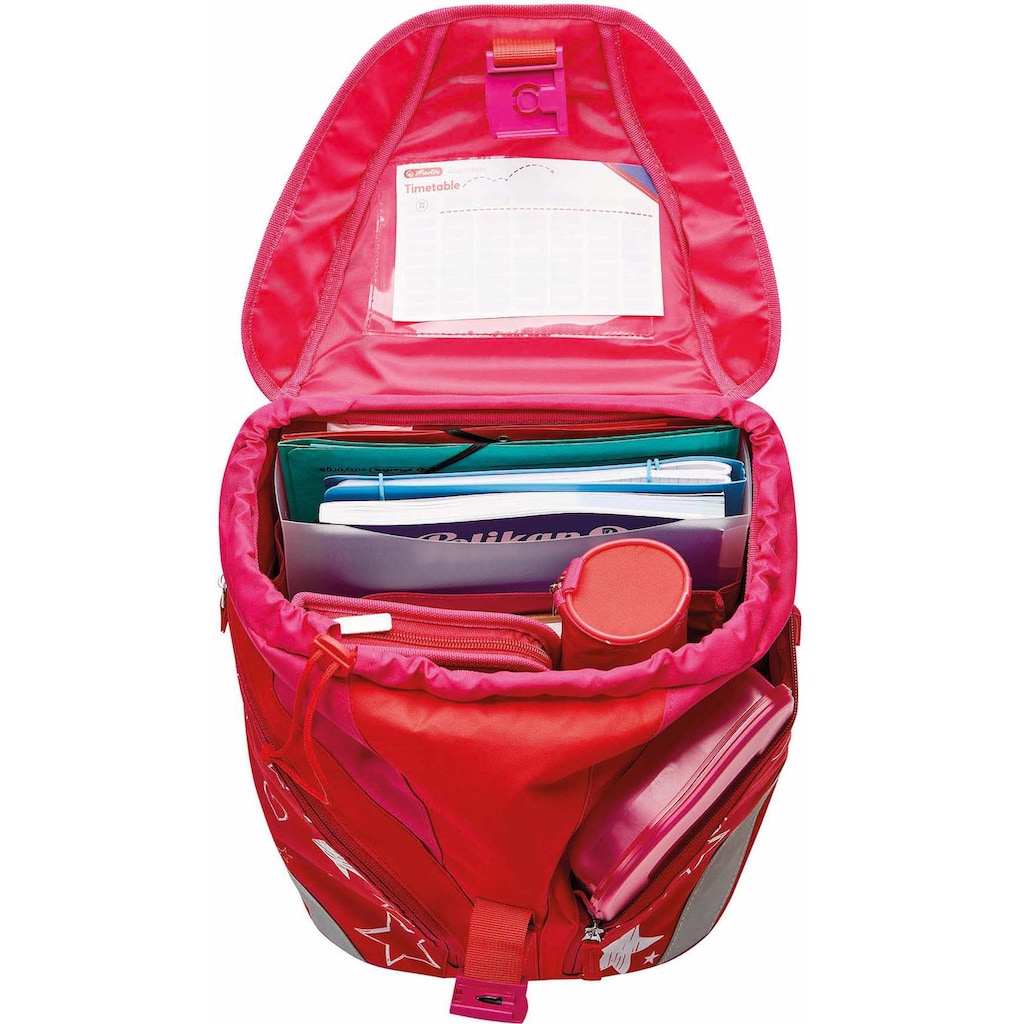 Herlitz Schulrucksack »SoftLight Plus, Stars&Stripe«, Reflektoren-Floureszierende Flächen