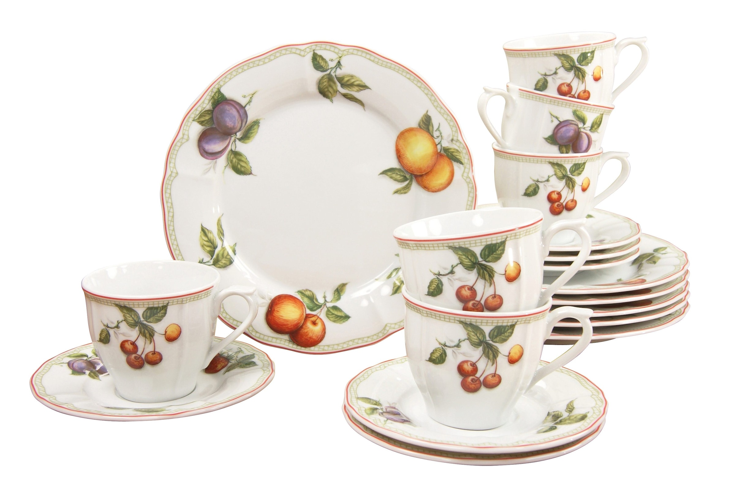 Service, CreaTable 18 Kaffeeservice 6 Flora tlg., für (Set, Teile, Personen Rechnung 18 Kaffeegeschirr Orchard«, bestellen »Geschirr-Set auf 6 Personen), für