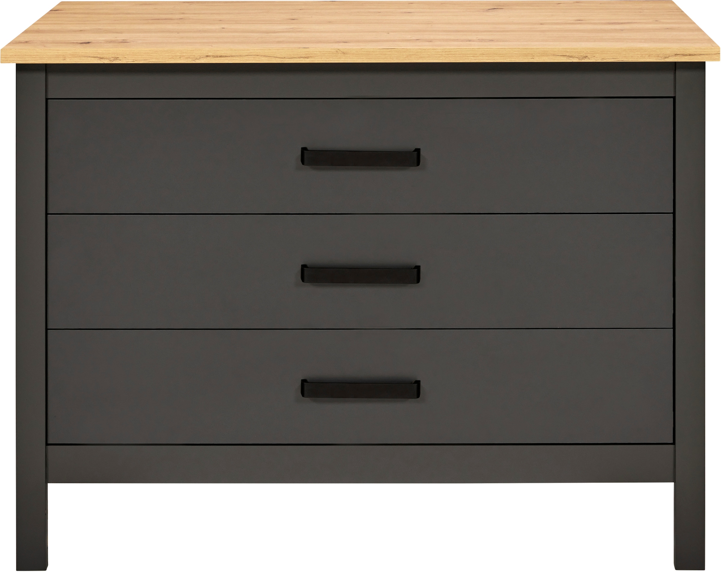 Inter Link Kücheninsel »Kücheninsel Piazza Nero« Schubladen, herausnehmbare Regalböden, Soft-Close, 124x75x91 cm