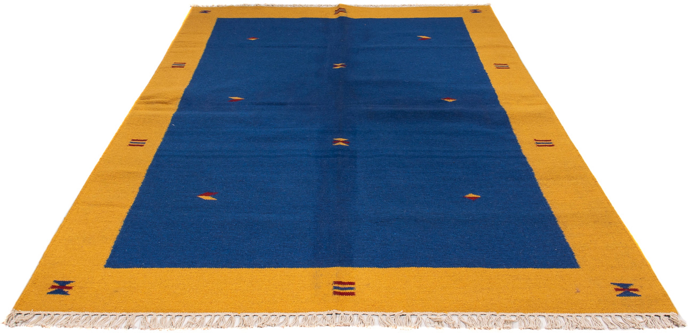 morgenland Wollteppich »Kelim - Trendy - 240 x 170 cm - dunkelblau«, rechte günstig online kaufen