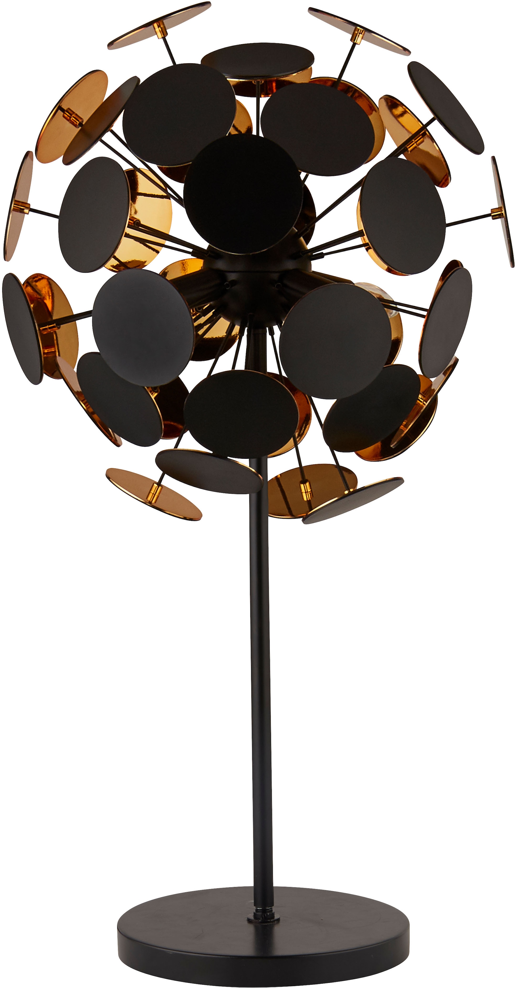 Searchlight Tischleuchte »Discus 3Lt Table Lamp - Black Metal & Black & Gold PC Discs« E14 1 Stk.