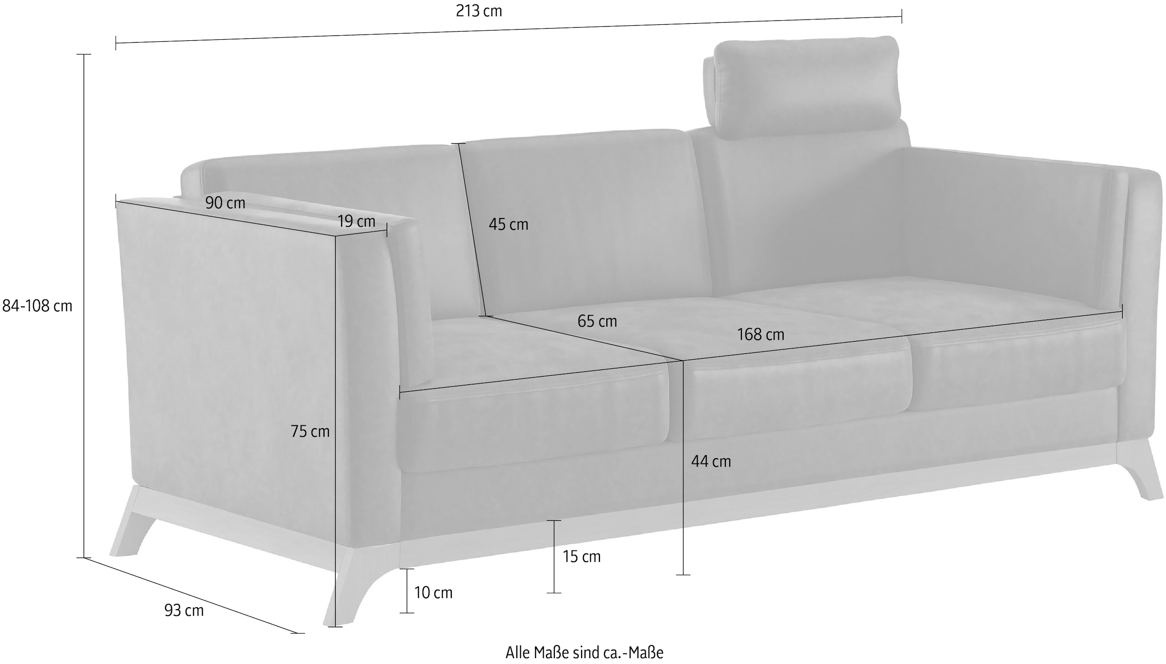 Home affaire 3-Sitzer »Viva« mit Holzrahmen aus Eiche
